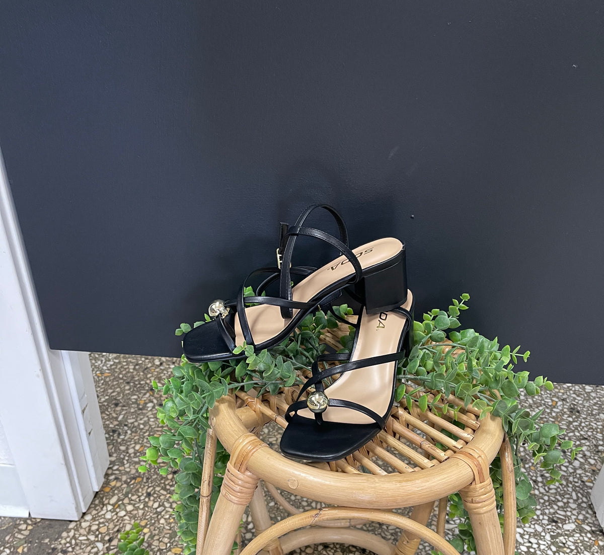 Soda Tuari Sandal Heel-Black-Shoes-soda-The Silo Boutique, Women's Fashion Boutique Located in Warren and Grand Forks North Dakota