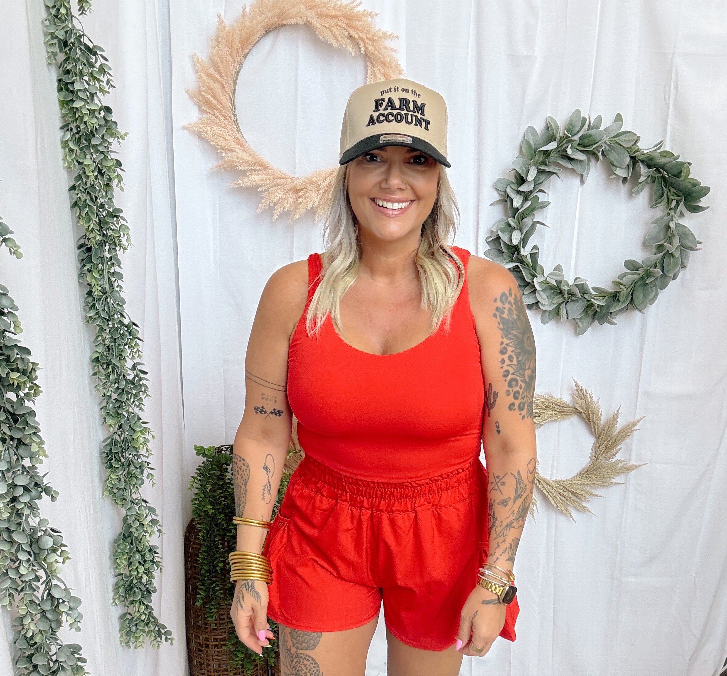 Flounce and Flow Romper-Red-Jumpsuits & Rompers-mono b-The Silo Boutique, Women's Fashion Boutique Located in Warren and Grand Forks North Dakota
