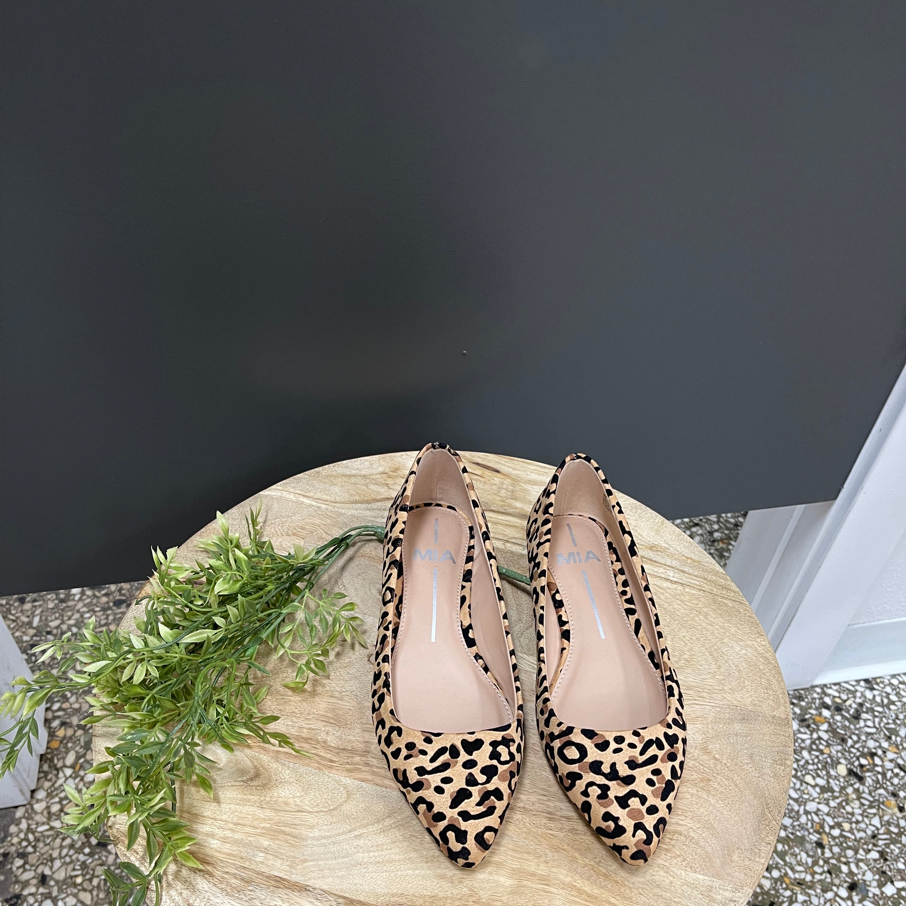 MIA Avi Leopard Flat Shoe-Clogs-MIA-The Silo Boutique, Women's Fashion Boutique Located in Warren and Grand Forks North Dakota
