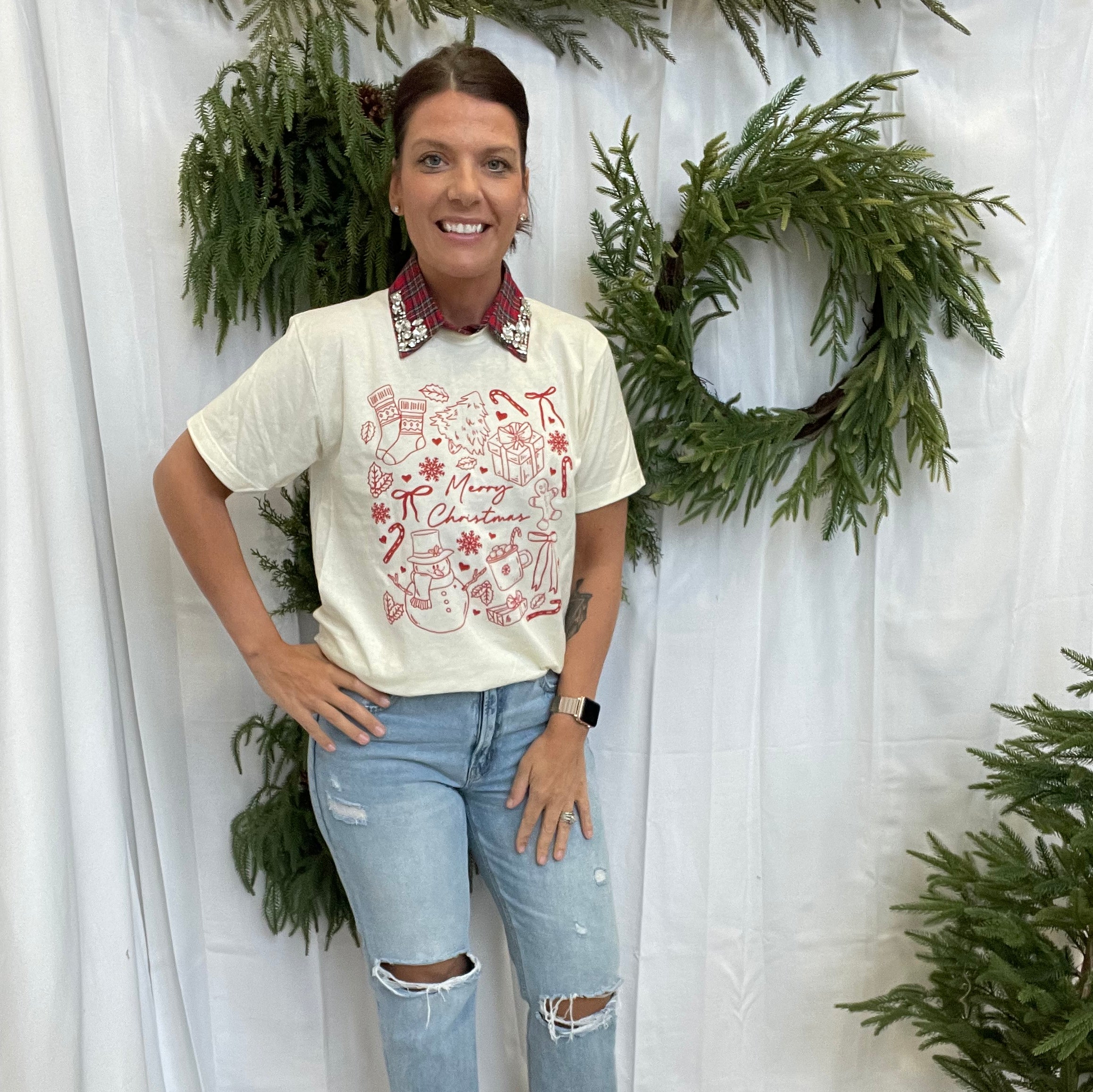 All Things Merry Christmas Tee-Final Sale-Graphic Tees-Summer Tees-The Silo Boutique, Women's Fashion Boutique Located in Warren and Grand Forks North Dakota