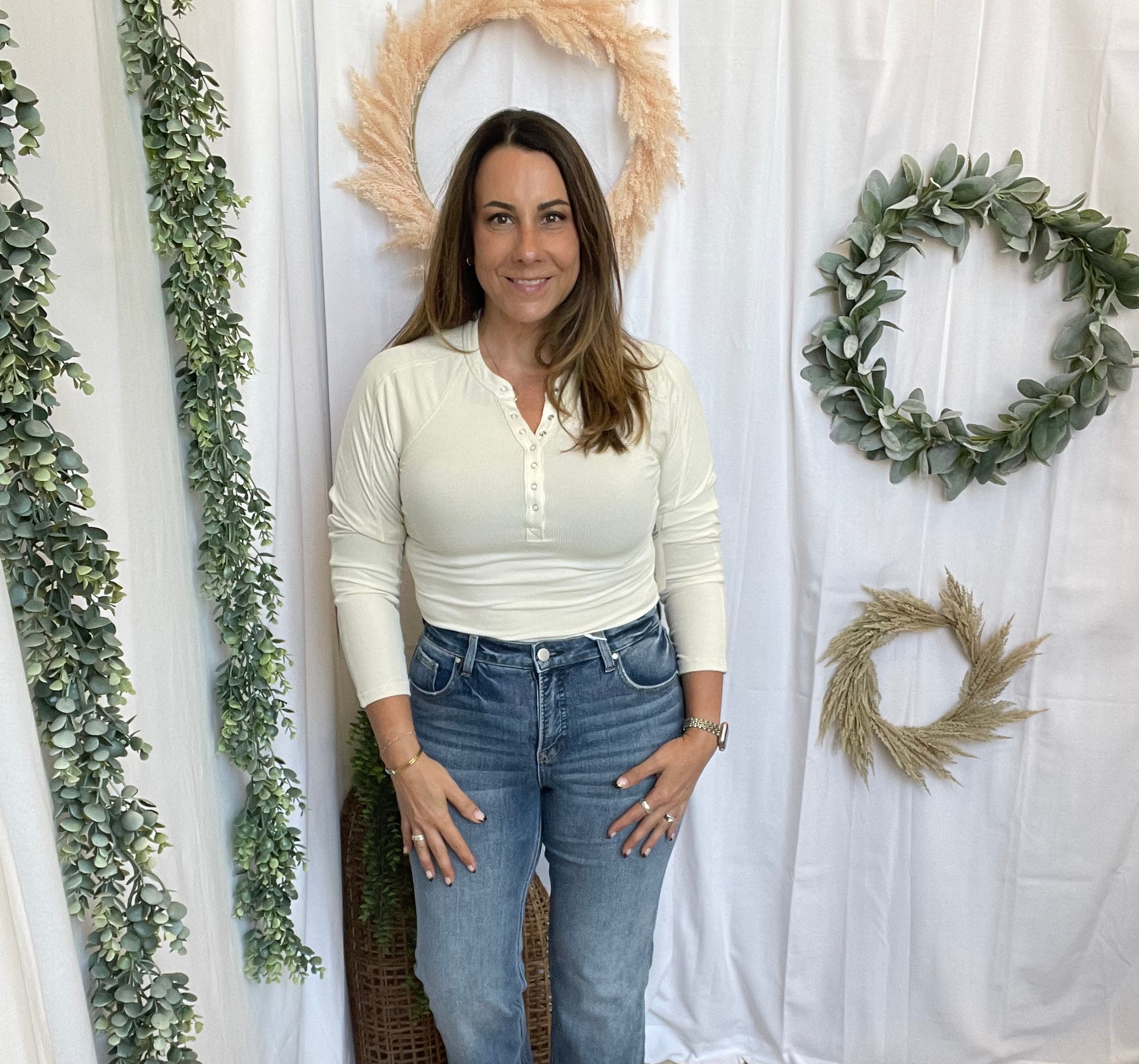 Mono B Essential Henley Top-Long Sleeve Tops-mono b-The Silo Boutique, Women's Fashion Boutique Located in Warren and Grand Forks North Dakota