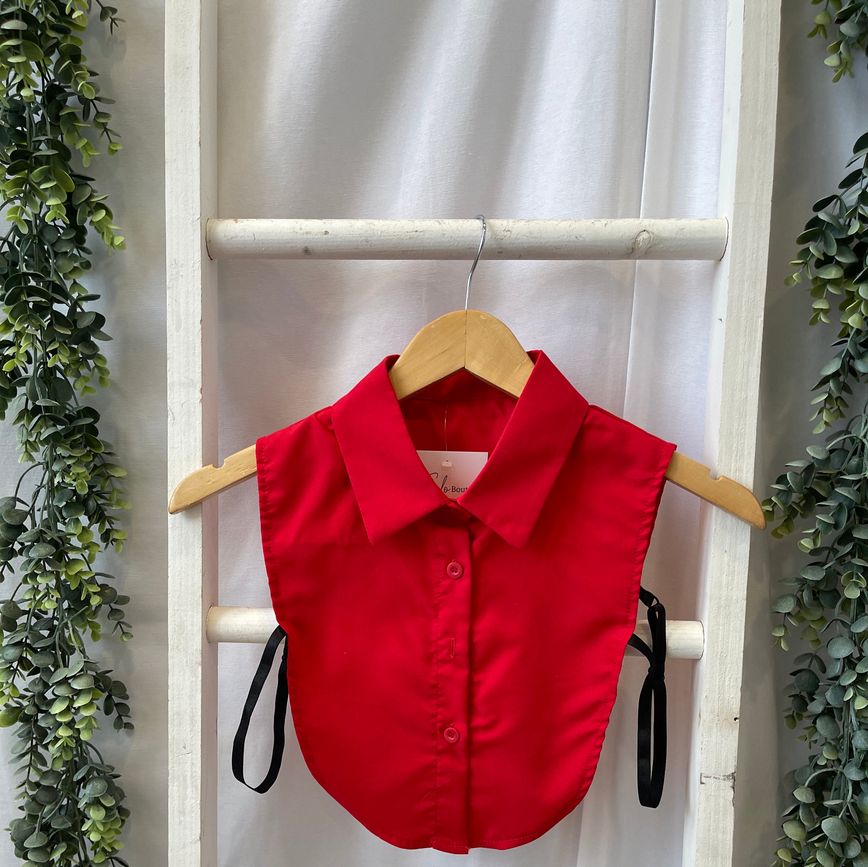 Corporate Collar-Red-Final Sale-Short Sleeve Tops-Summer Tees-The Silo Boutique, Women's Fashion Boutique Located in Warren and Grand Forks North Dakota