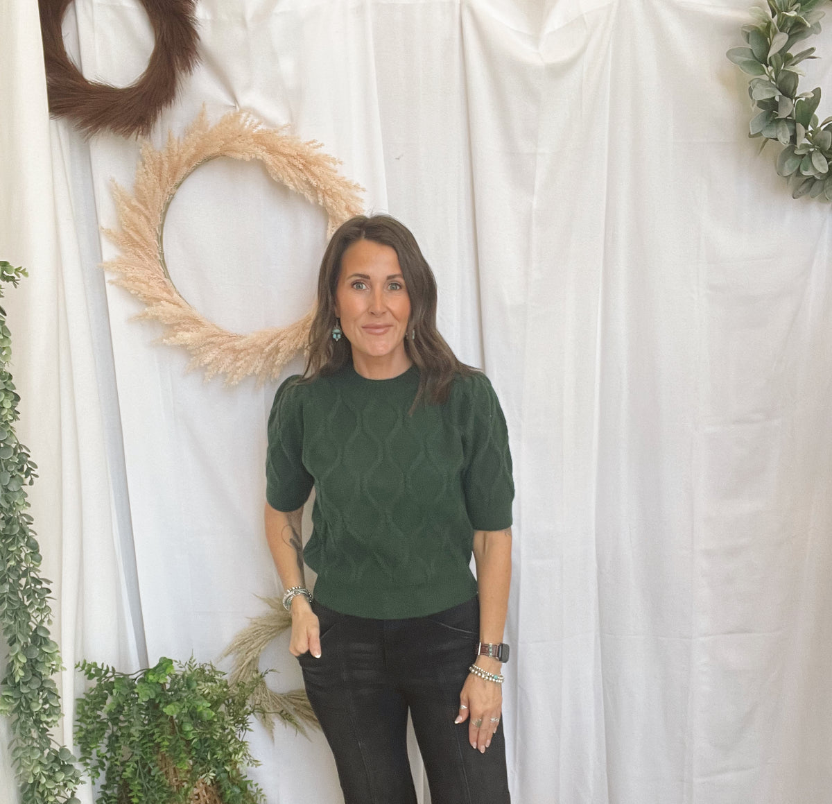 Carla Ribbed Sweater-Pine-Sweaters-entro-The Silo Boutique, Women's Fashion Boutique Located in Warren and Grand Forks North Dakota