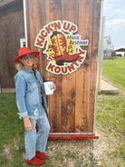 Risen Distressed Denim Shirt-Long Sleeve Tops-risen-The Silo Boutique, Women's Fashion Boutique Located in Warren and Grand Forks North Dakota