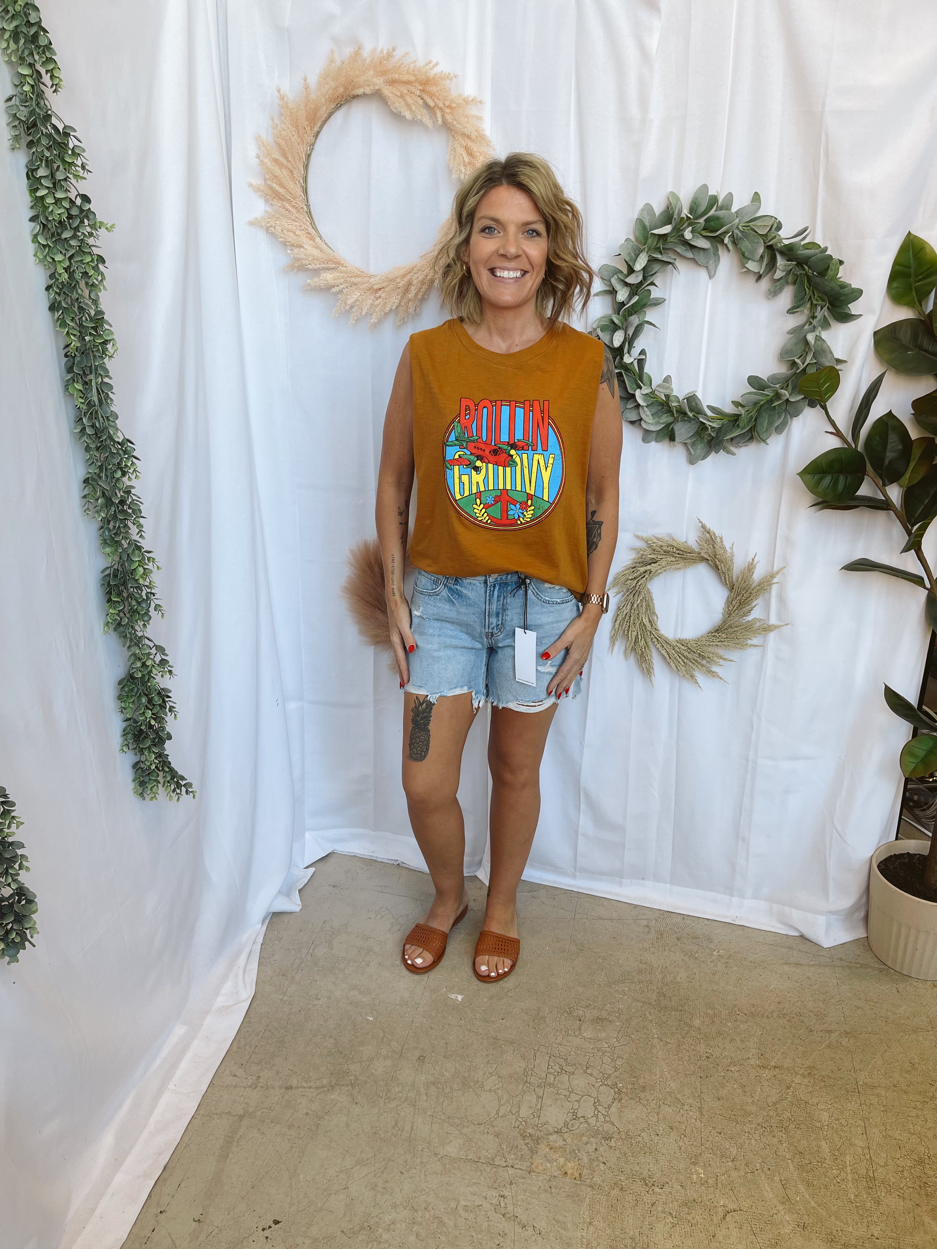 Feeling Groovy Tank-Tank Tops-bucketlist-The Silo Boutique, Women's Fashion Boutique Located in Warren and Grand Forks North Dakota