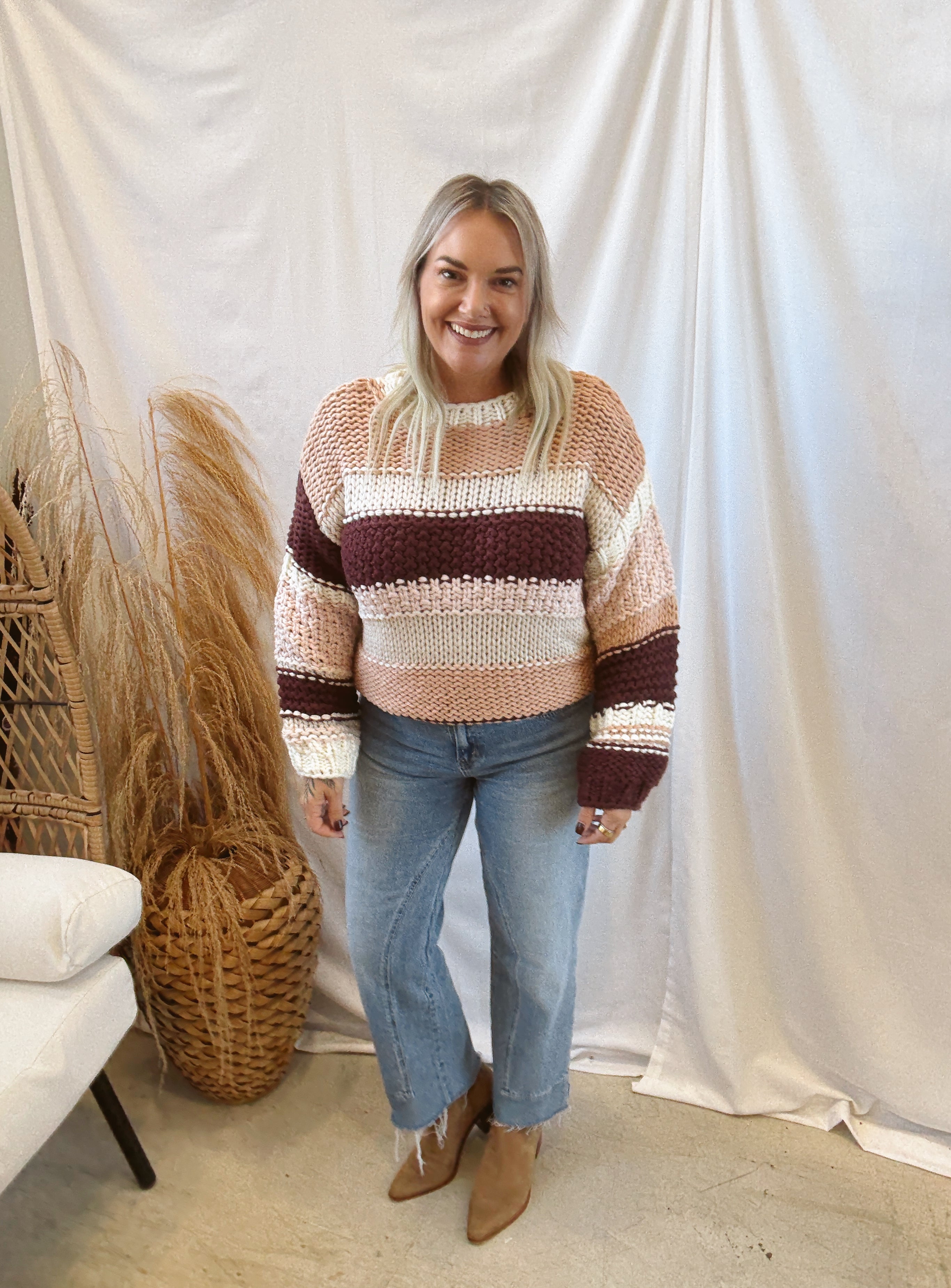 Sadie & Sage Butter Pecan Sweater-Sweaters-sadie sage-The Silo Boutique, Women's Fashion Boutique Located in Warren and Grand Forks North Dakota