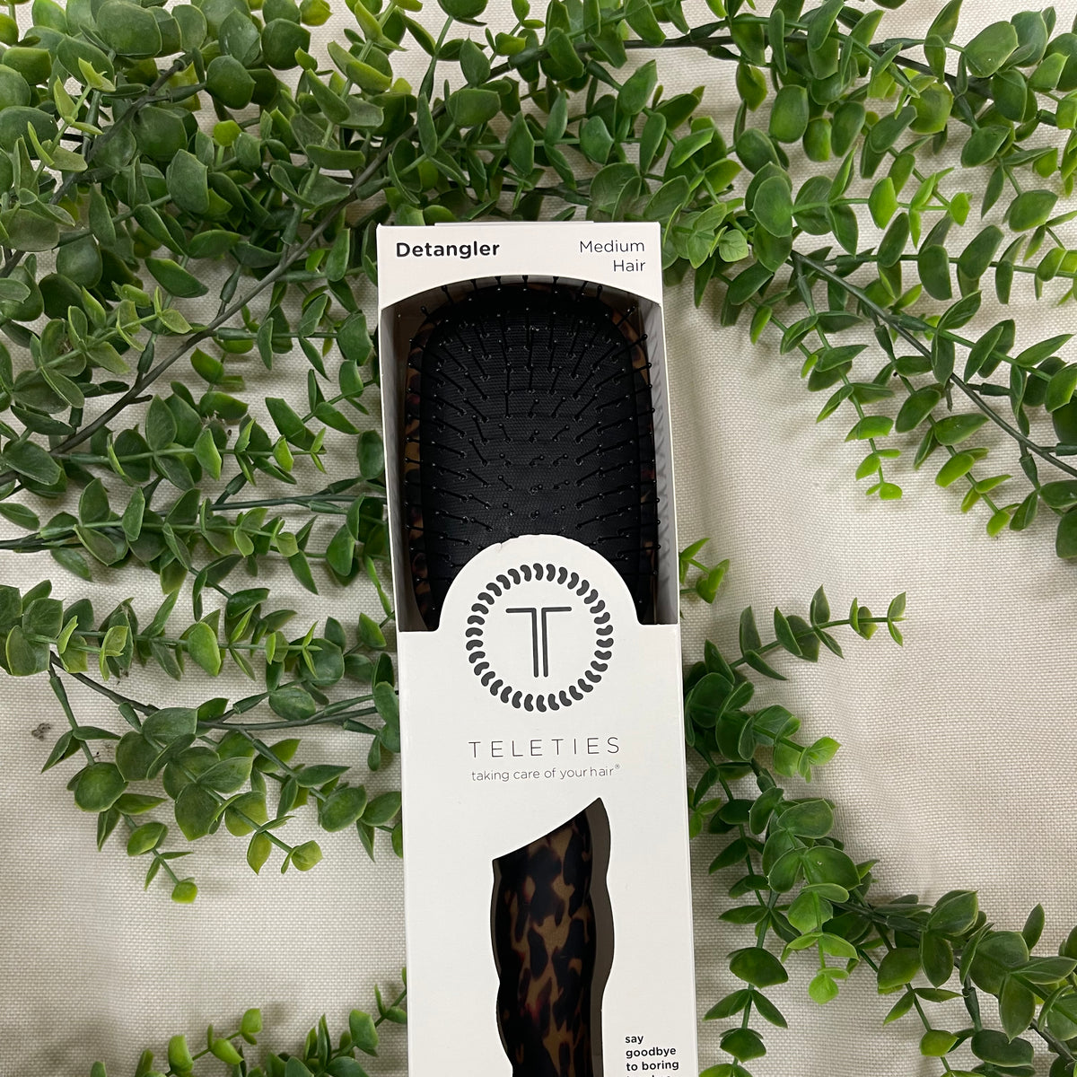 Teleties Detangler Brush for Medium Hair – Tortoise-Hair Accessories-teleties-The Silo Boutique, Women's Fashion Boutique Located in Warren and Grand Forks North Dakota