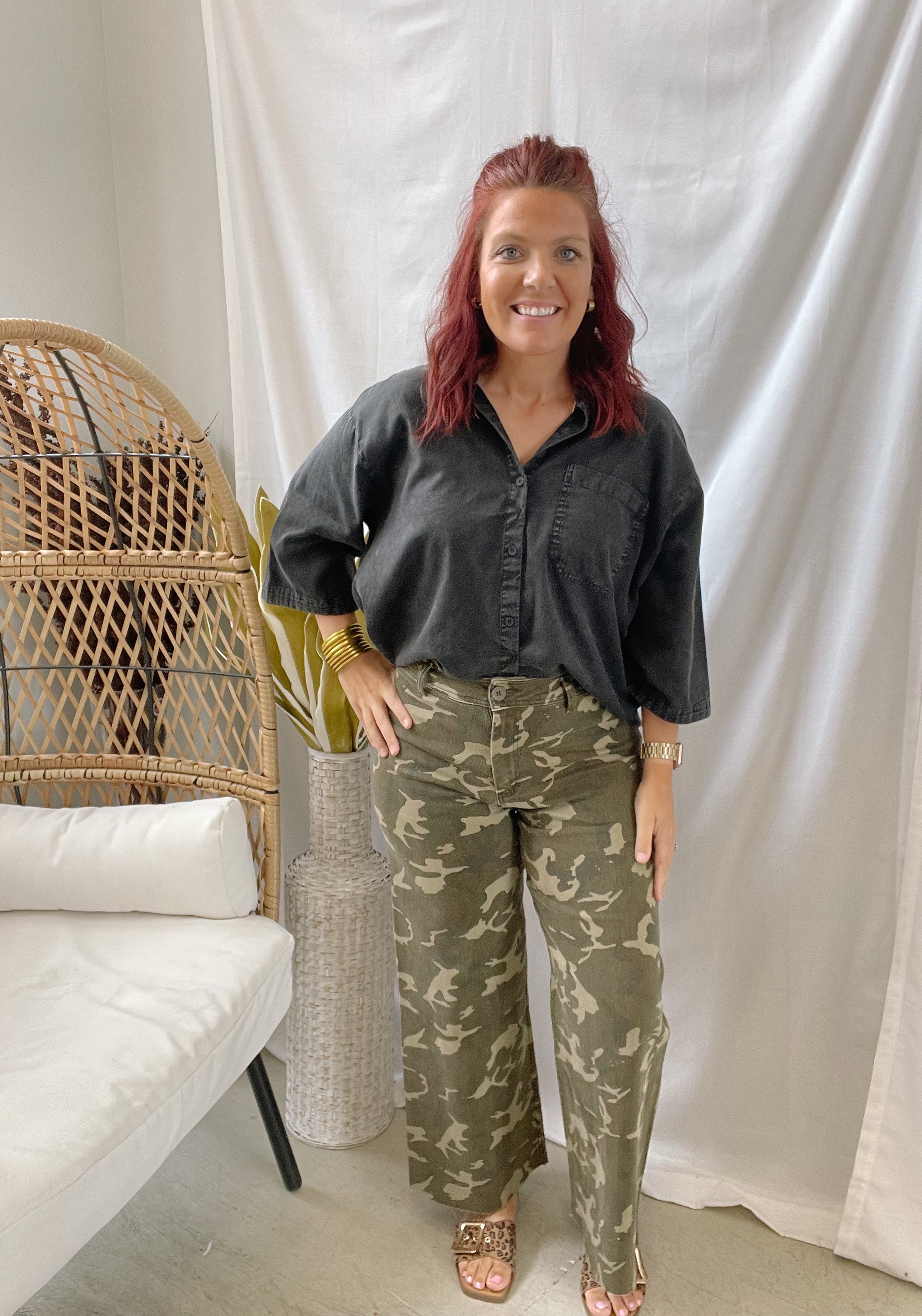 Black Button Down Long Sleeve Top-Long Sleeve Tops-hyfve-The Silo Boutique, Women's Fashion Boutique Located in Warren and Grand Forks North Dakota