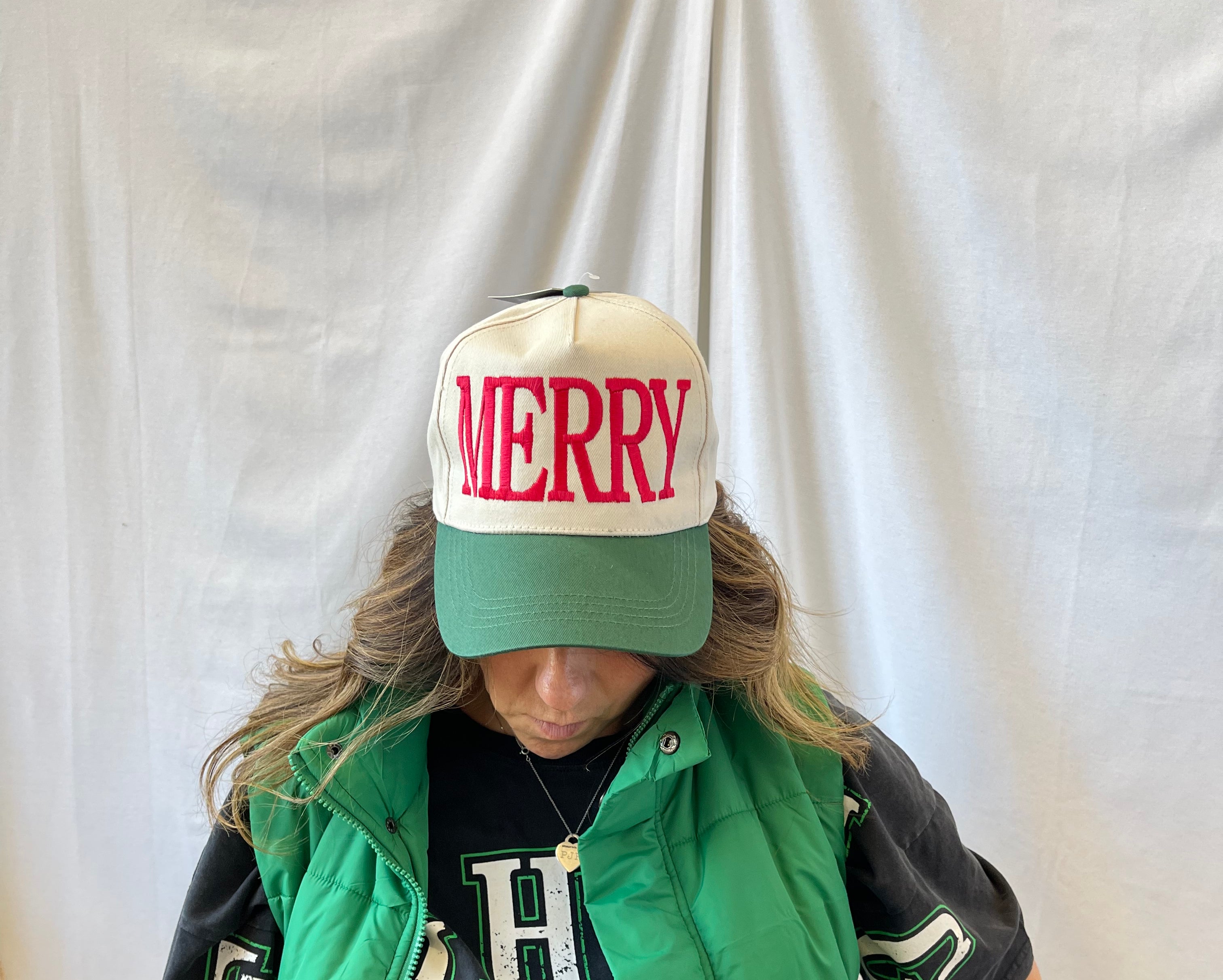 Merry Red and Green Hat-Hats-Summer Tees-The Silo Boutique, Women's Fashion Boutique Located in Warren and Grand Forks North Dakota