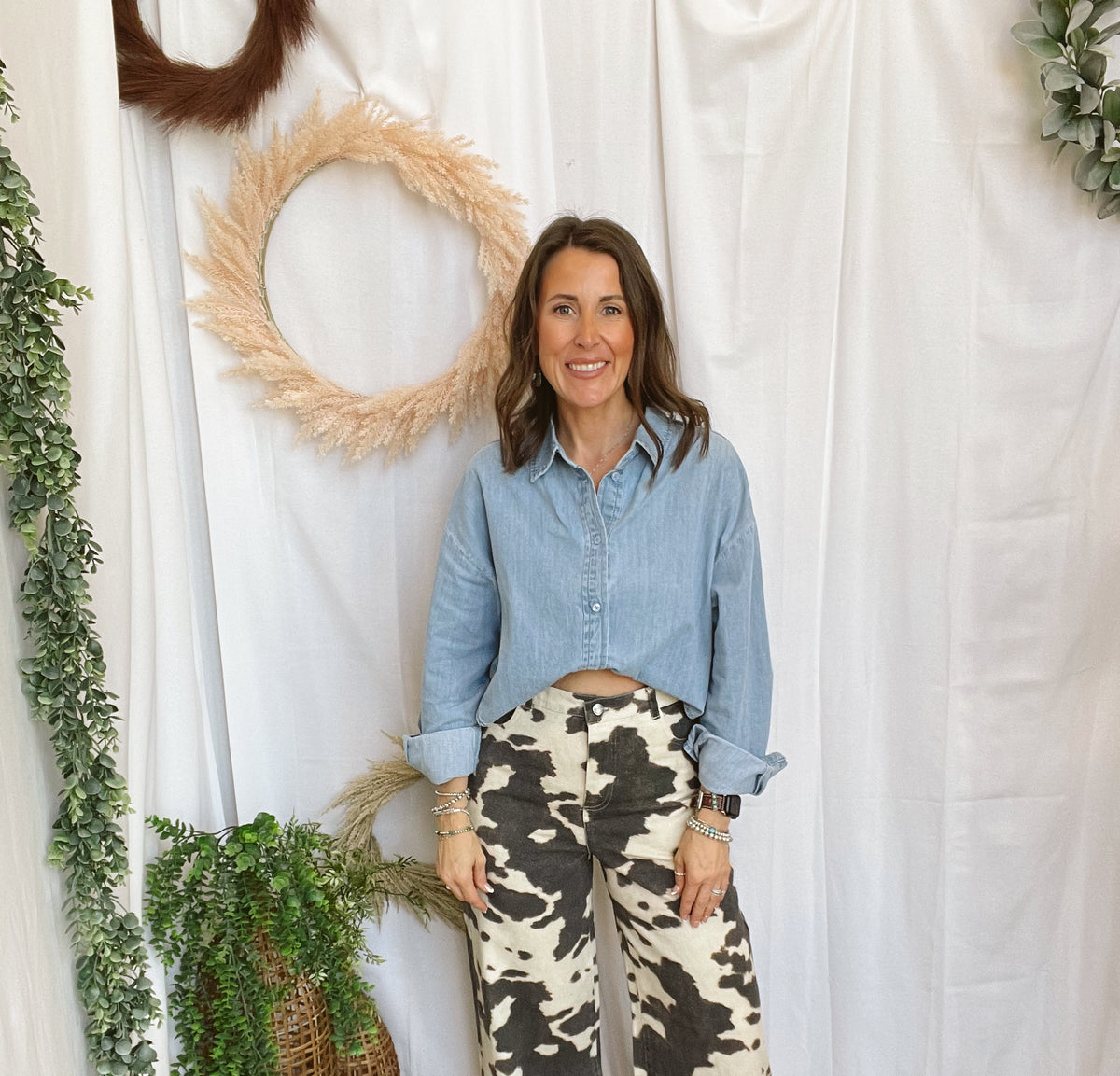 Carissa Cow Print Jeans-Jeans-hyfve-The Silo Boutique, Women's Fashion Boutique Located in Warren and Grand Forks North Dakota