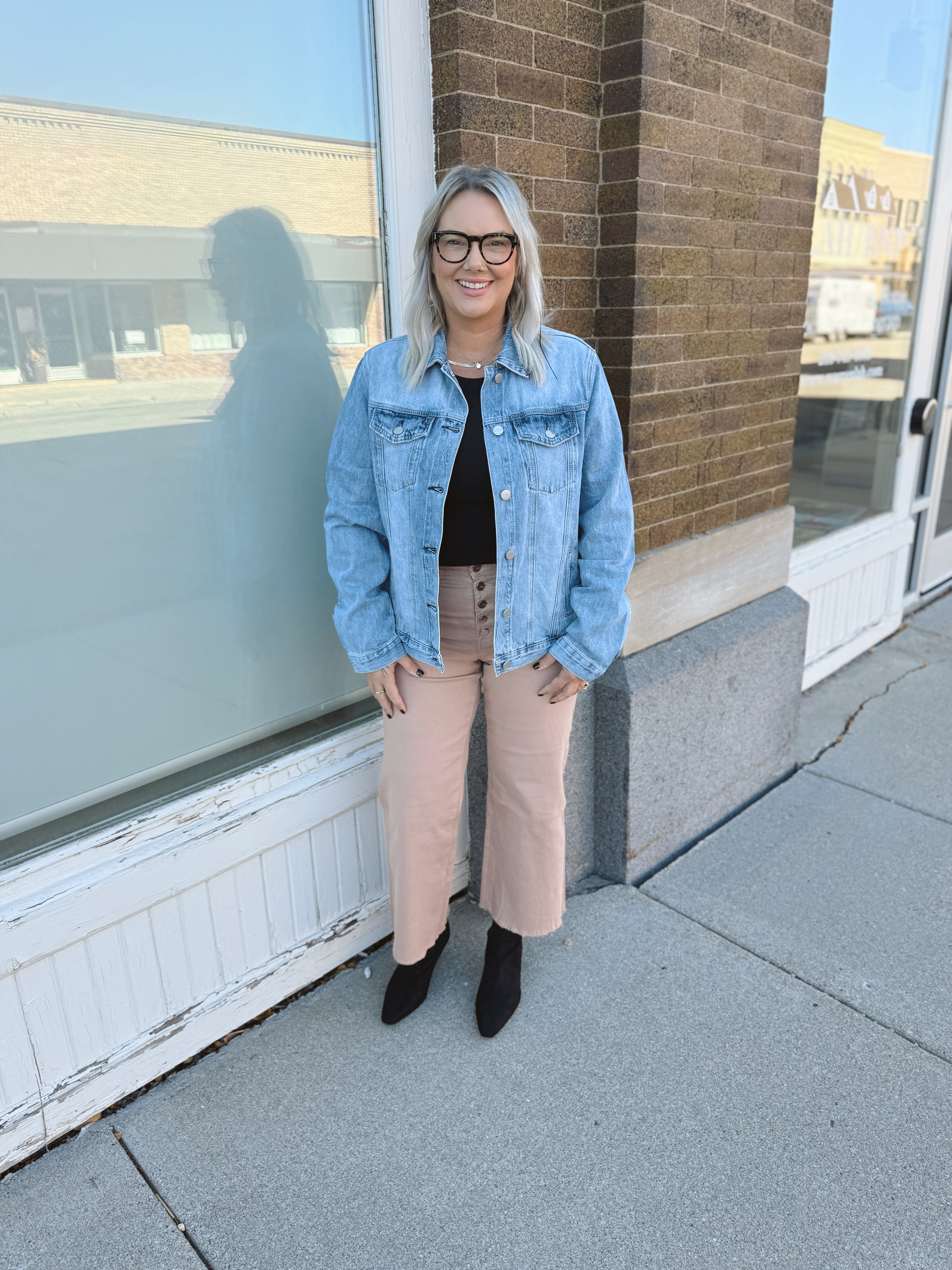Risen Medium Wash Relaxed Vintage Denim Jacket-Final Sale-Coats & Jackets-risen-The Silo Boutique, Women's Fashion Boutique Located in Warren and Grand Forks North Dakota