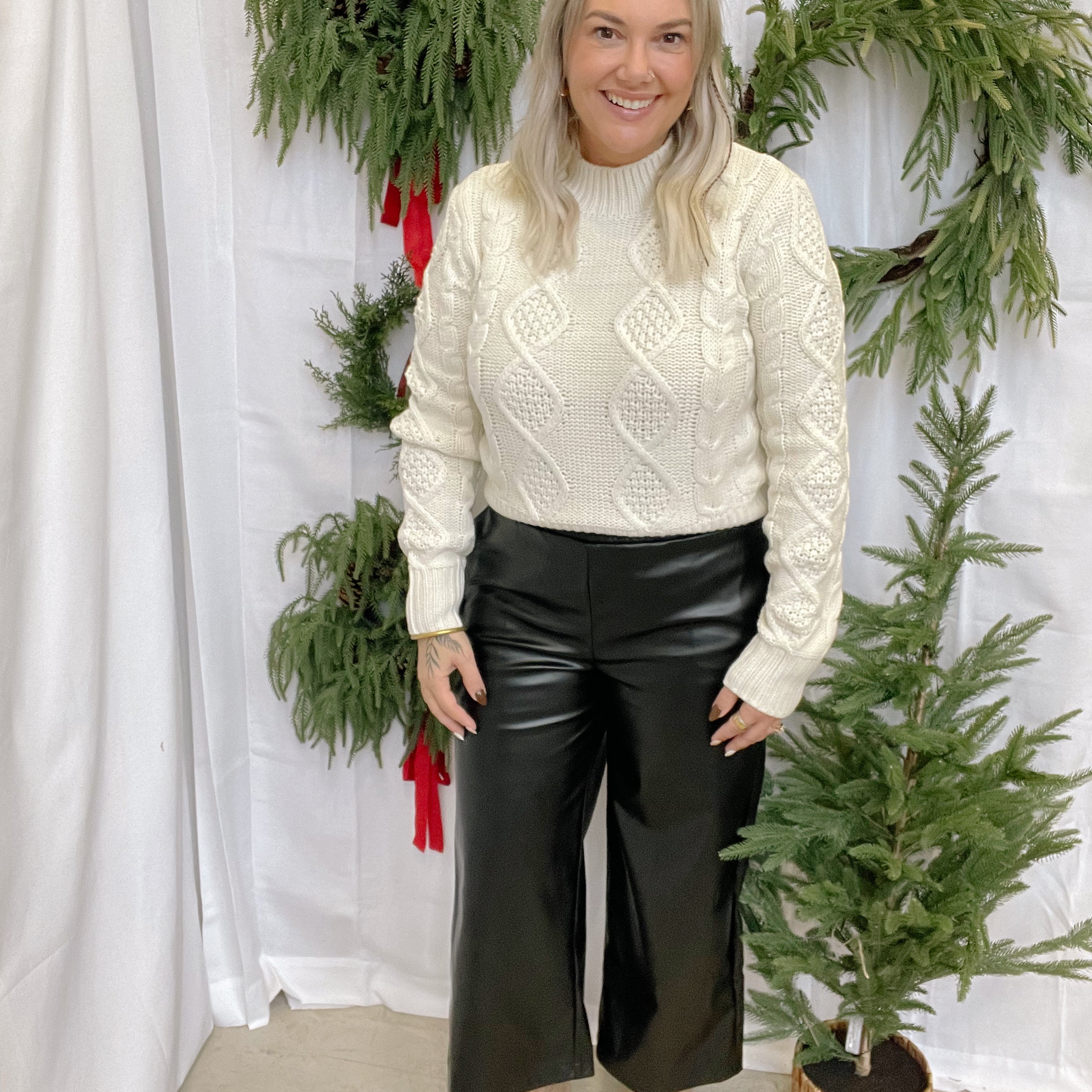 Before You Crop Leather Pants-Black-Pants-before you-The Silo Boutique, Women's Fashion Boutique Located in Warren and Grand Forks North Dakota