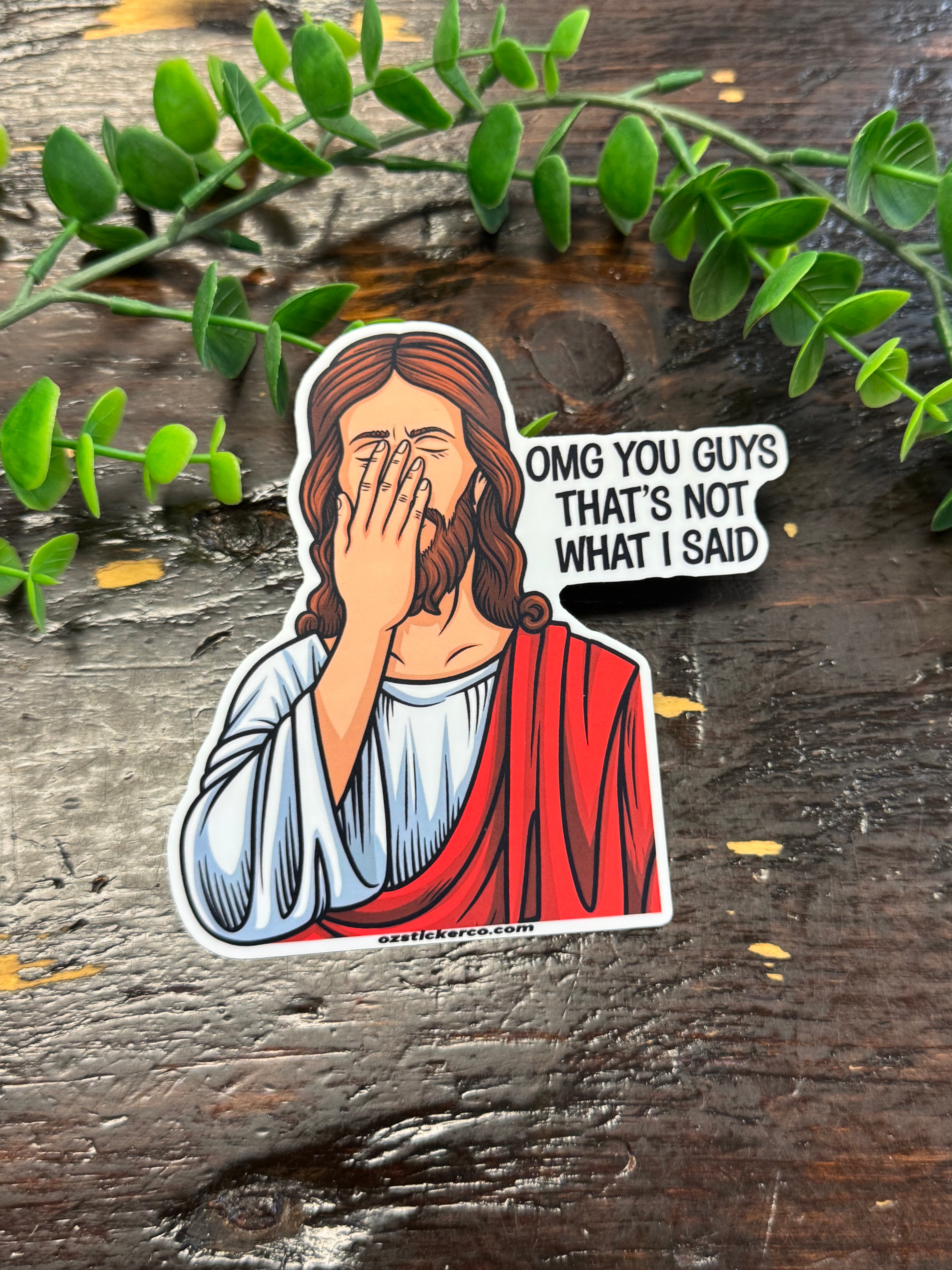 Facepalm Jesus Sticker-Stickers-faire-The Silo Boutique, Women's Fashion Boutique Located in Warren and Grand Forks North Dakota