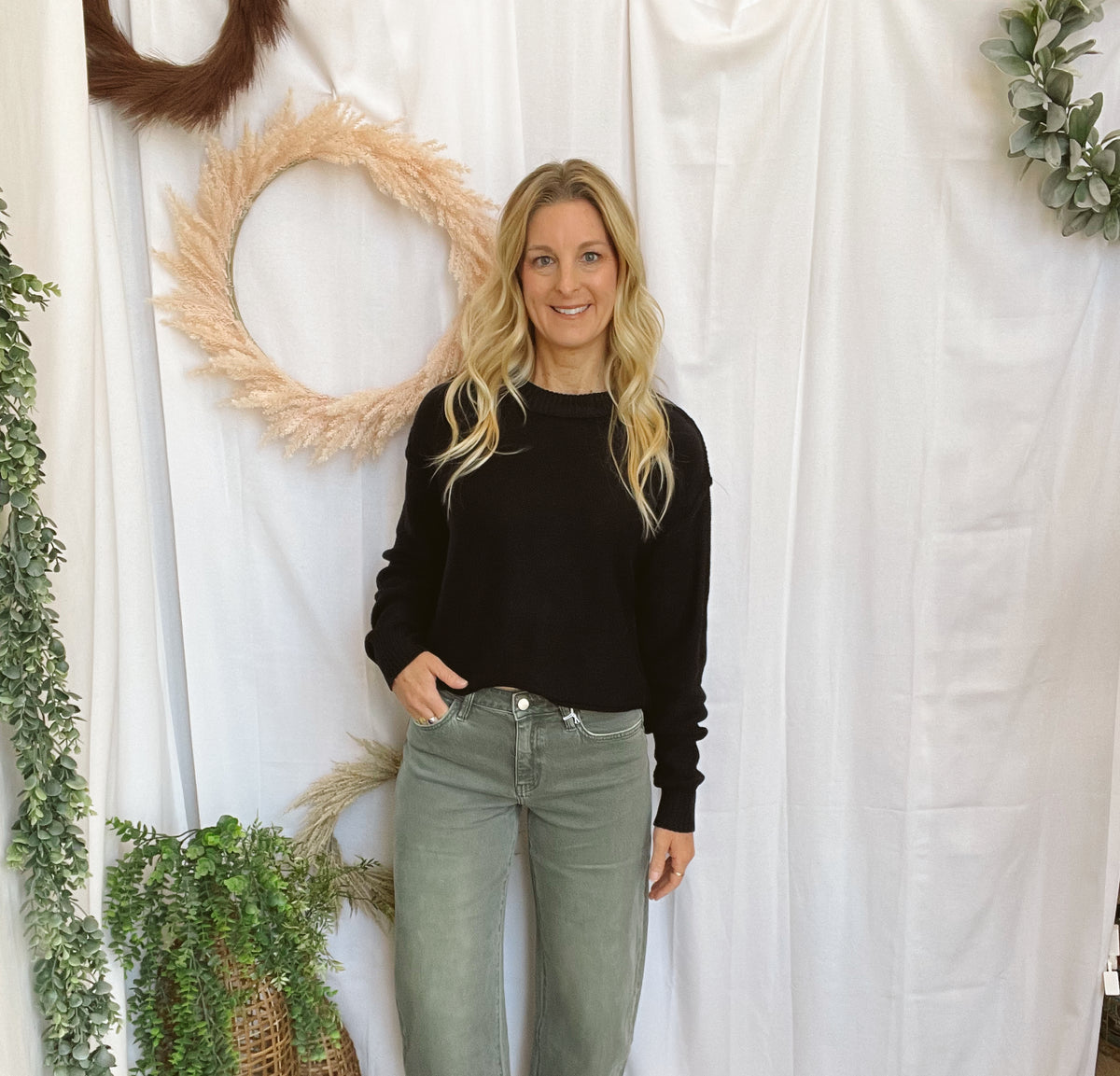 Zara Knit Sweater-Black-Long Sleeve Tops-hyfve-The Silo Boutique, Women's Fashion Boutique Located in Warren and Grand Forks North Dakota