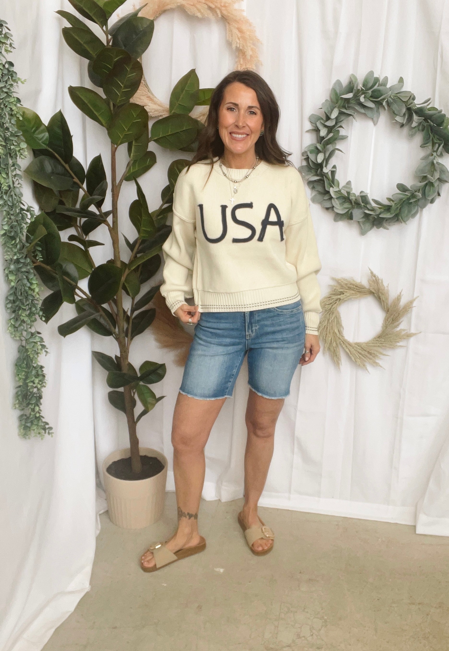 Mica Ruinart Midi Shorts-Shorts-mica-The Silo Boutique, Women's Fashion Boutique Located in Warren and Grand Forks North Dakota