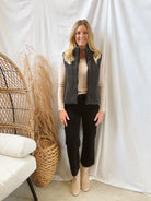 Black Wash Zip Up Vest-Vests-be cool-The Silo Boutique, Women's Fashion Boutique Located in Warren and Grand Forks North Dakota