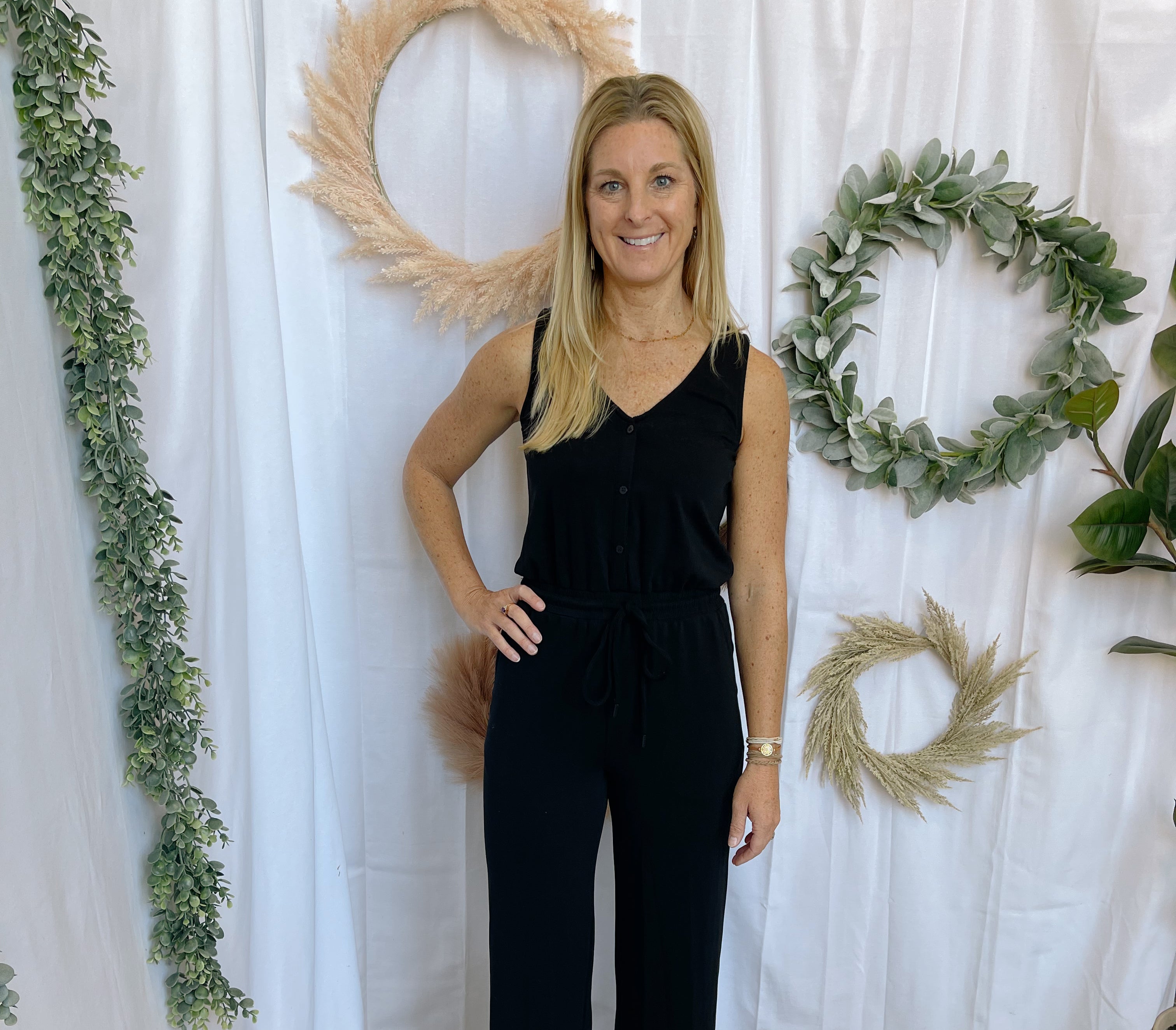 Modal Knit Jumpsuit-Black-Jumpsuits & Rompers-skies are blue-The Silo Boutique, Women's Fashion Boutique Located in Warren and Grand Forks North Dakota