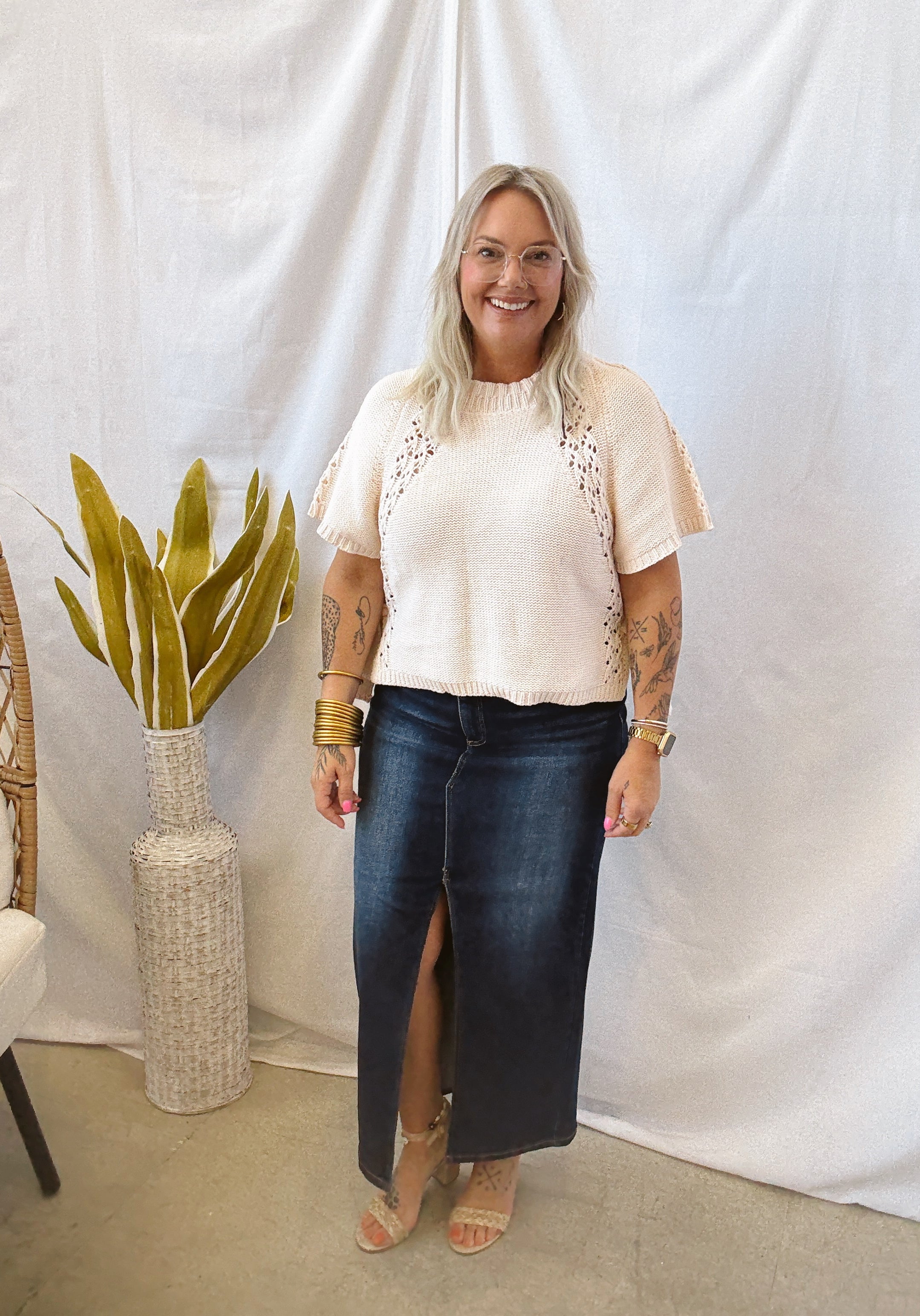 Risen Dark Wash Skirt-Skirts-risen-The Silo Boutique, Women's Fashion Boutique Located in Warren and Grand Forks North Dakota