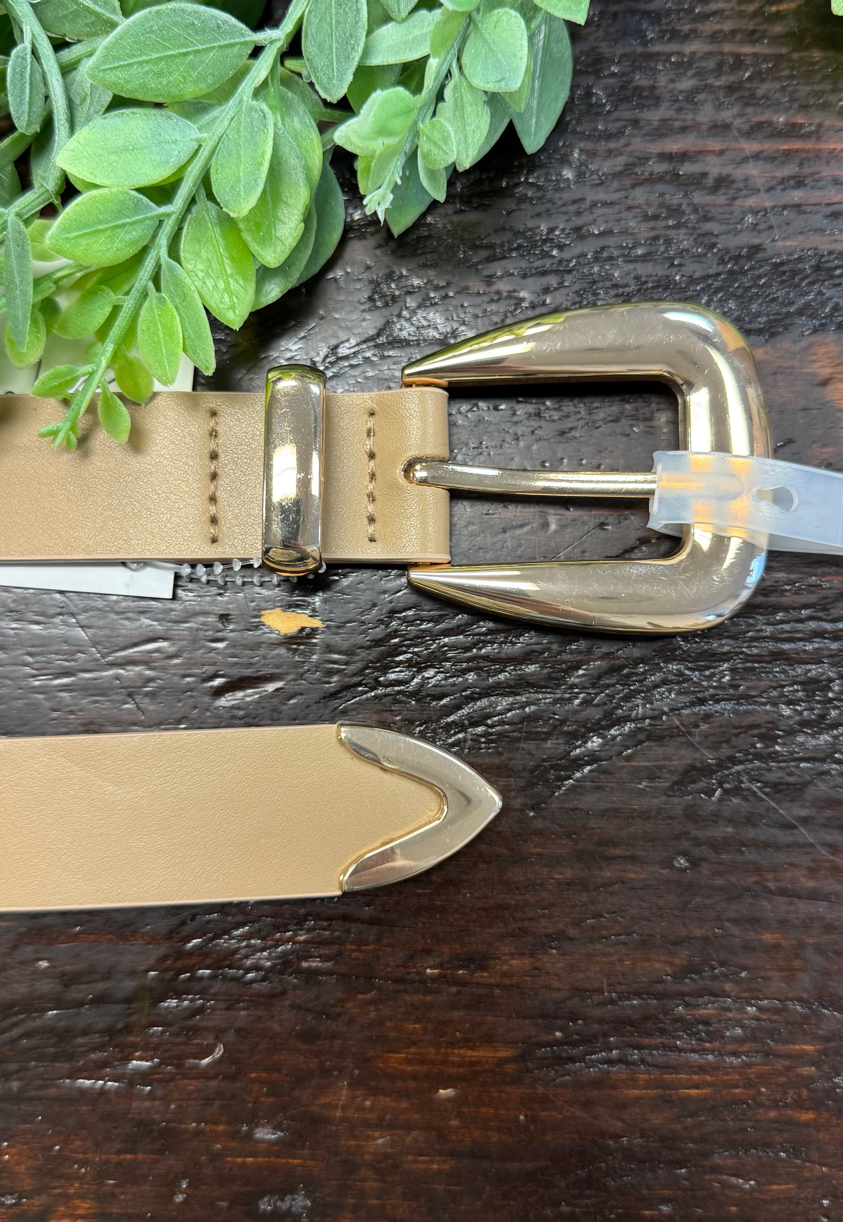 Smooth Belt-Tan-Belts-Fame-The Silo Boutique, Women's Fashion Boutique Located in Warren and Grand Forks North Dakota