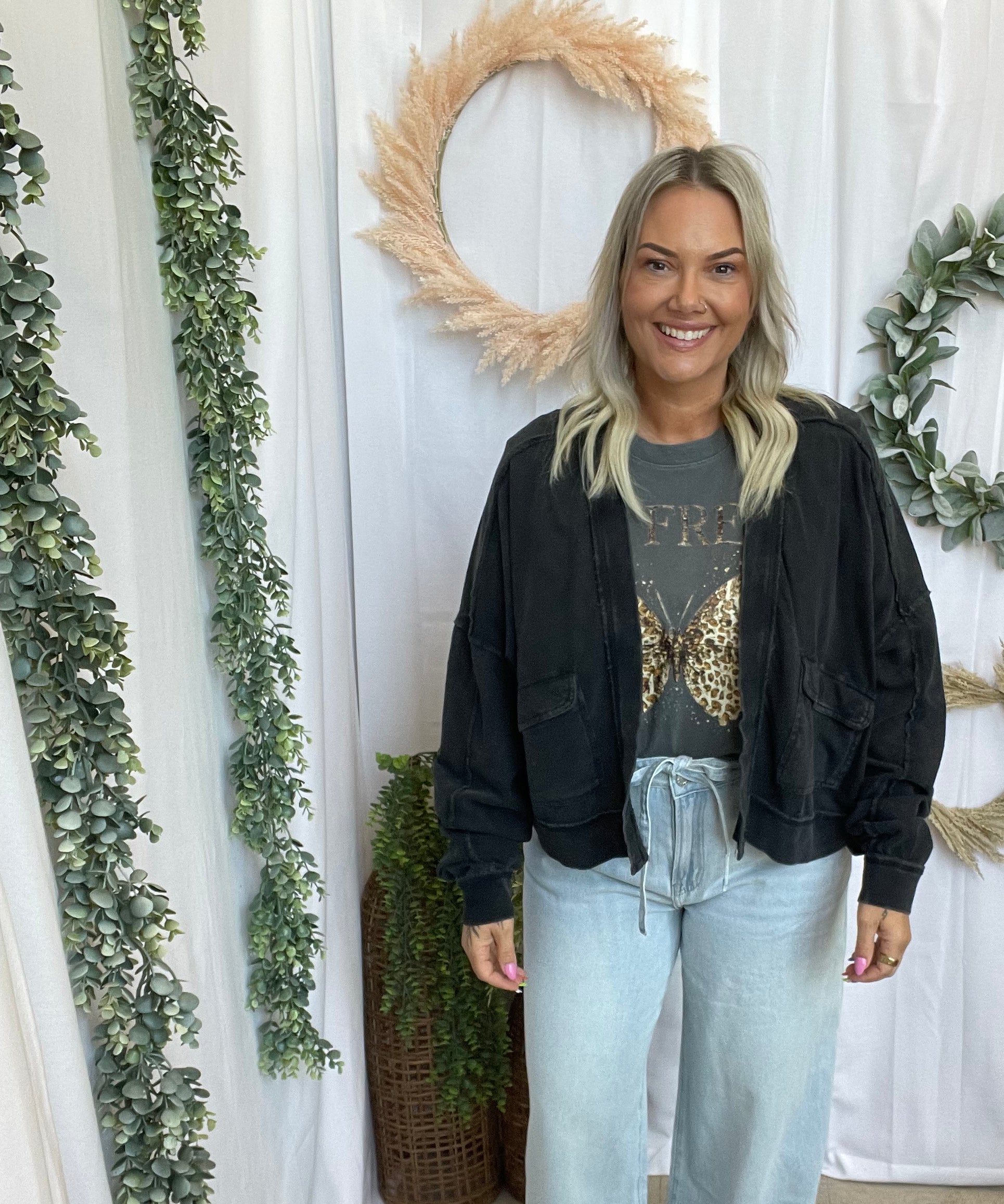 Solstice Black Wash Cardigan-Cardigans-mono b-The Silo Boutique, Women's Fashion Boutique Located in Warren and Grand Forks North Dakota