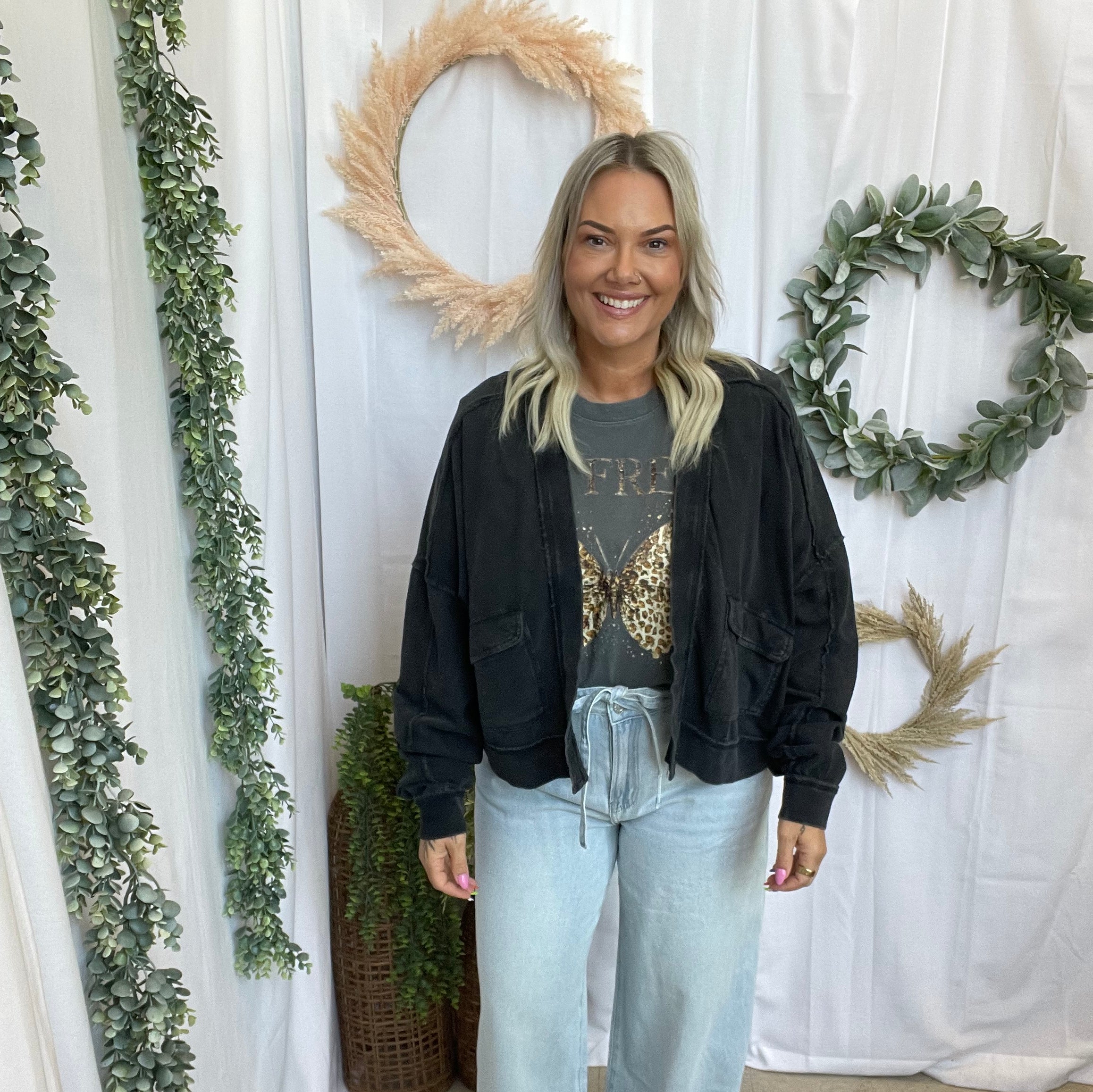 Solstice Black Wash Cardigan-Cardigans-mono b-The Silo Boutique, Women's Fashion Boutique Located in Warren and Grand Forks North Dakota