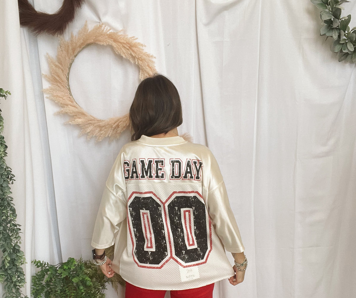 Jade Gameday Jersey-Short Sleeve Tops-jade by jane-The Silo Boutique, Women's Fashion Boutique Located in Warren and Grand Forks North Dakota