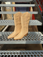 MIA Natural Leat Jenah Raffia Boot-Boots-MIA-The Silo Boutique, Women's Fashion Boutique Located in Warren and Grand Forks North Dakota