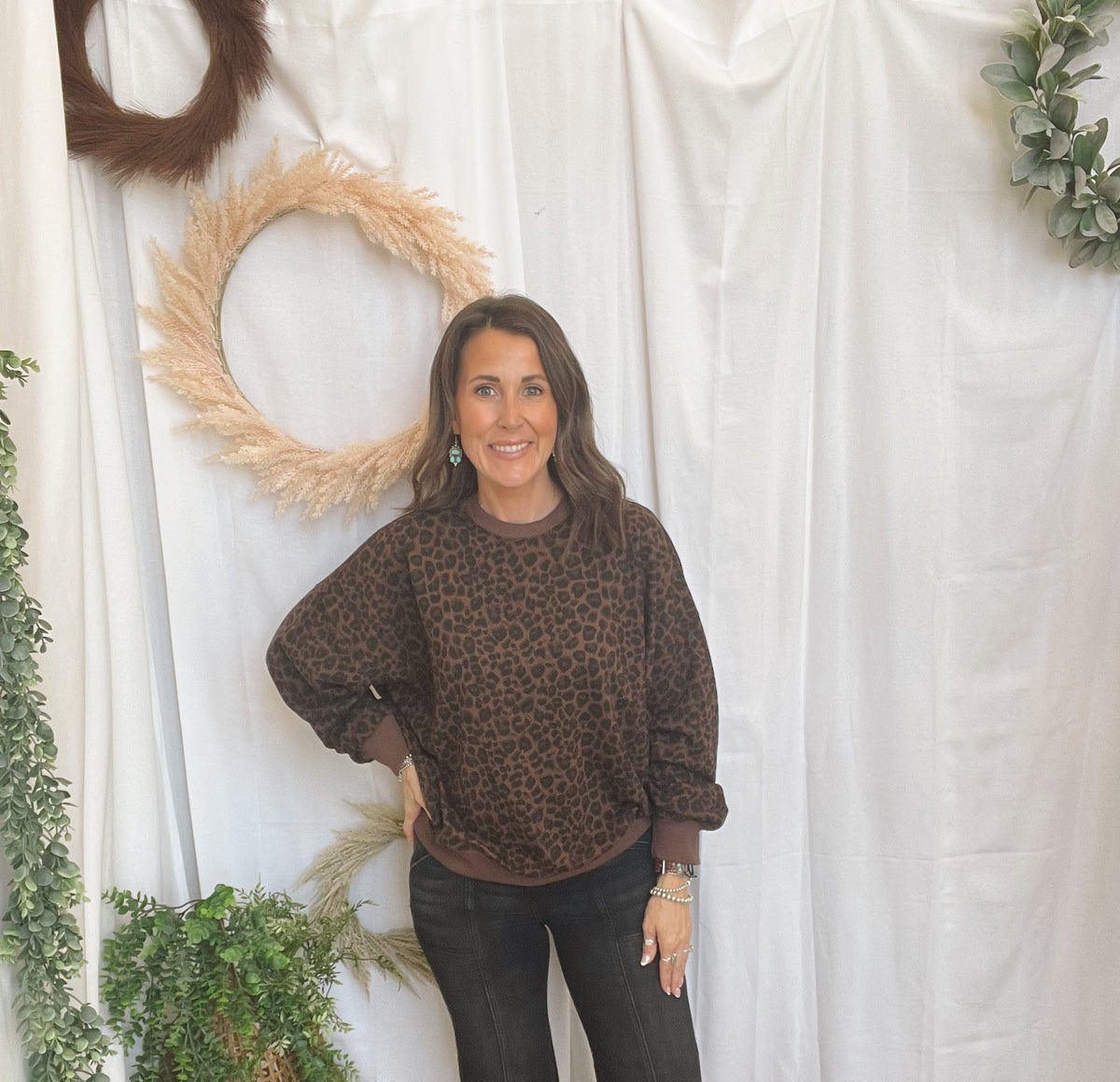 Heidi Leopard Sweatshirt-Sweatshirts-hyfve-The Silo Boutique, Women's Fashion Boutique Located in Warren and Grand Forks North Dakota