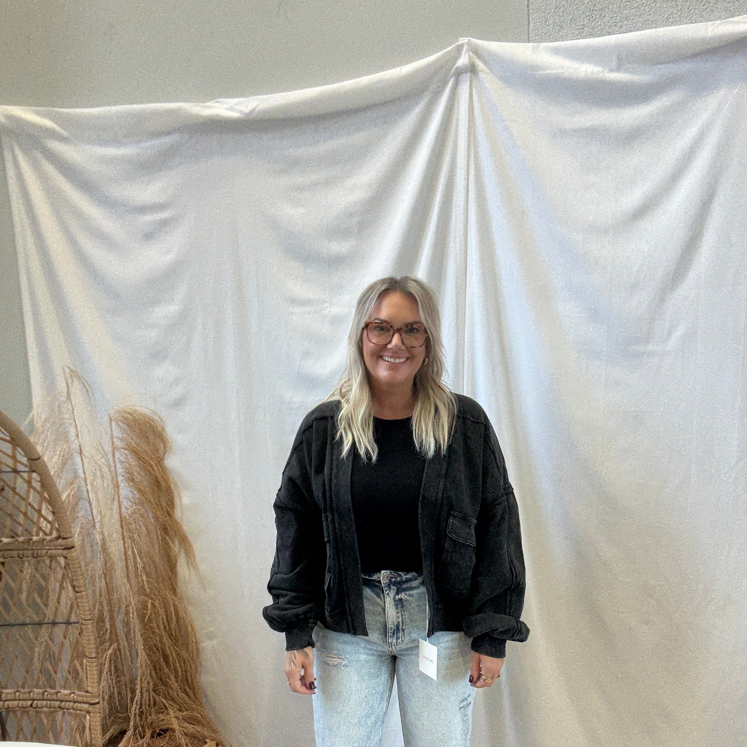 Ash Black Seam Cardigan-Cardigans-eesome-The Silo Boutique, Women's Fashion Boutique Located in Warren and Grand Forks North Dakota