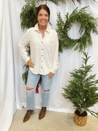 Super Soft Button Up Top-Cream-Long Sleeve Tops-panache-The Silo Boutique, Women's Fashion Boutique Located in Warren and Grand Forks North Dakota