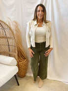 Leather Button Up Tank Vest-Ivory-Vests-mystree-The Silo Boutique, Women's Fashion Boutique Located in Warren and Grand Forks North Dakota