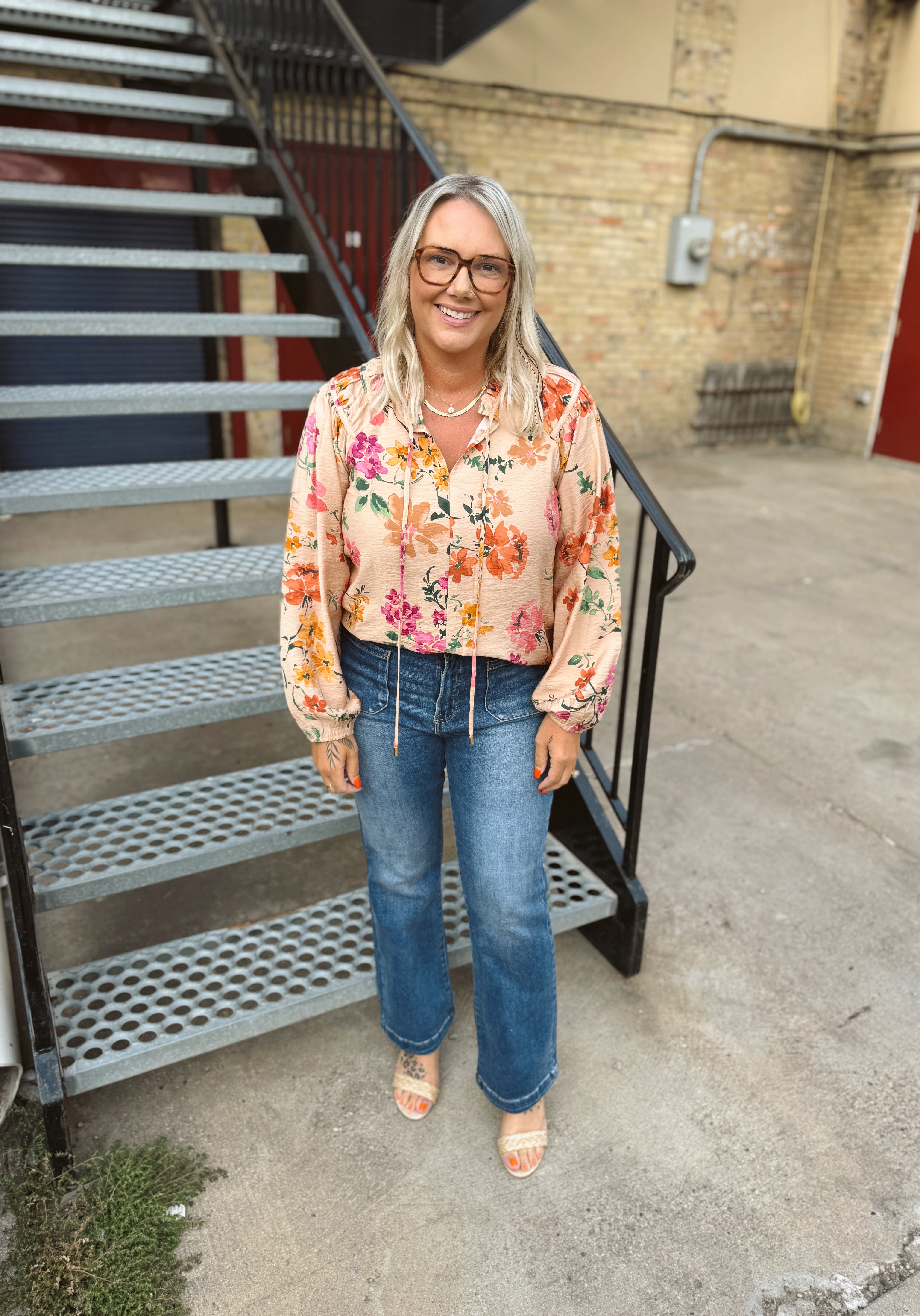 Taupe Multi Long Sleeve Top-Long Sleeve Tops-oddi-The Silo Boutique, Women's Fashion Boutique Located in Warren and Grand Forks North Dakota