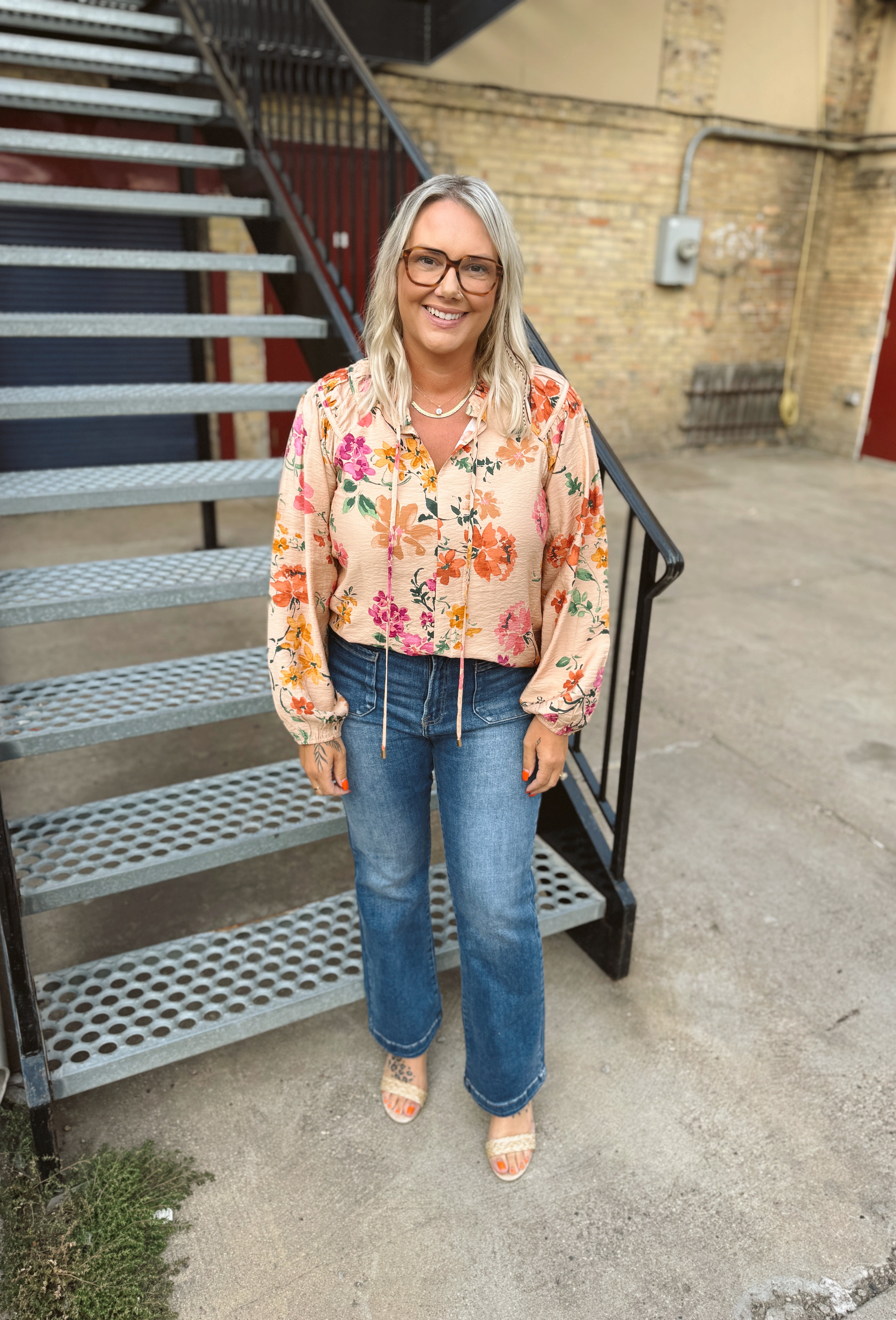 Taupe Multi Long Sleeve Top-Long Sleeve Tops-oddi-The Silo Boutique, Women's Fashion Boutique Located in Warren and Grand Forks North Dakota