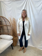 Long Sleeve Suede Jacket-Ecru-Coats & Jackets-active basics-The Silo Boutique, Women's Fashion Boutique Located in Warren and Grand Forks North Dakota