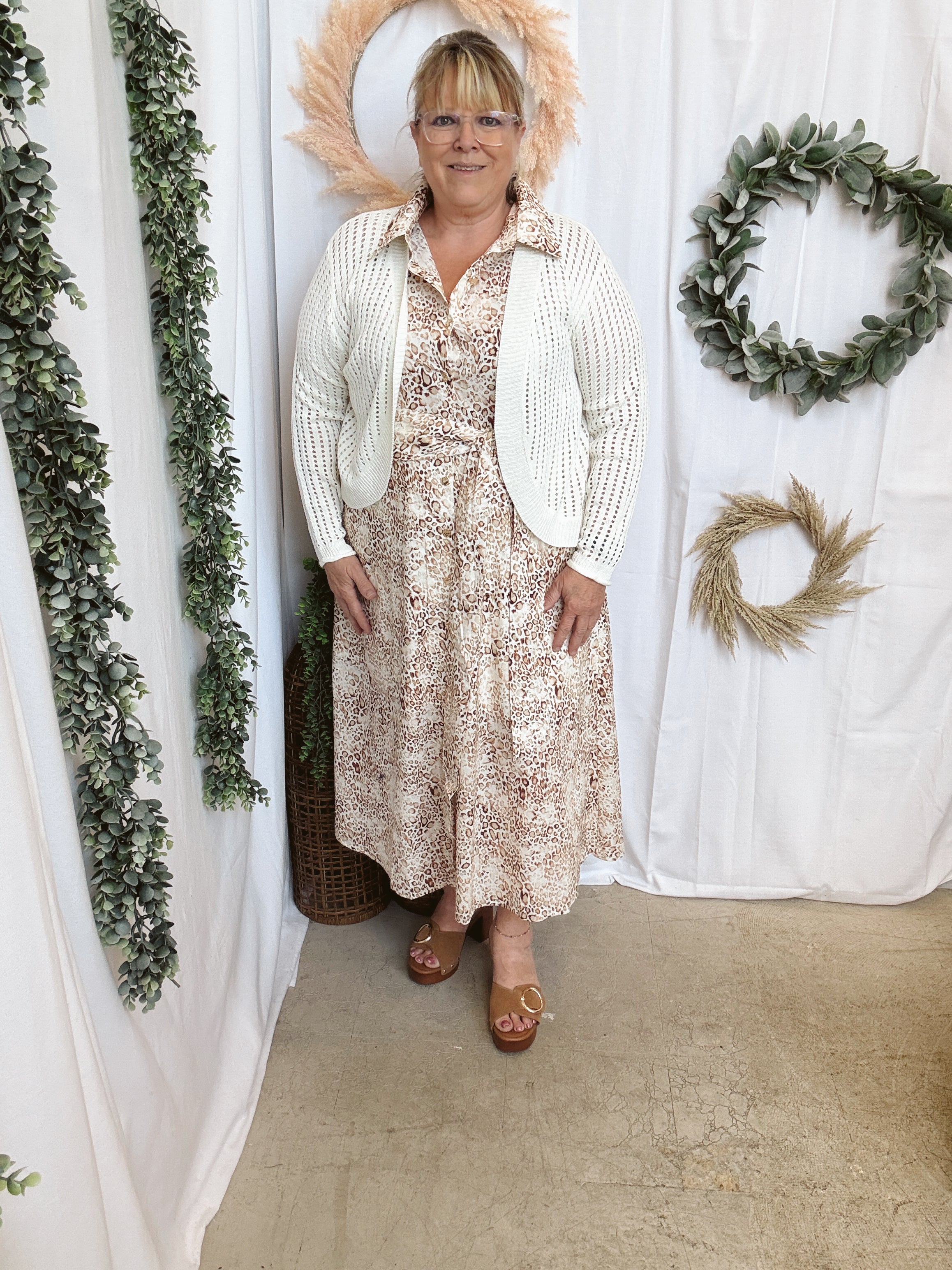 Kiki Animal Midi Dress-Dresses-ENTRO-The Silo Boutique, Women's Fashion Boutique Located in Warren and Grand Forks North Dakota
