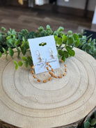 Brown Wood Bead Hoop Earrings-Earrings-Fame-The Silo Boutique, Women's Fashion Boutique Located in Warren and Grand Forks North Dakota