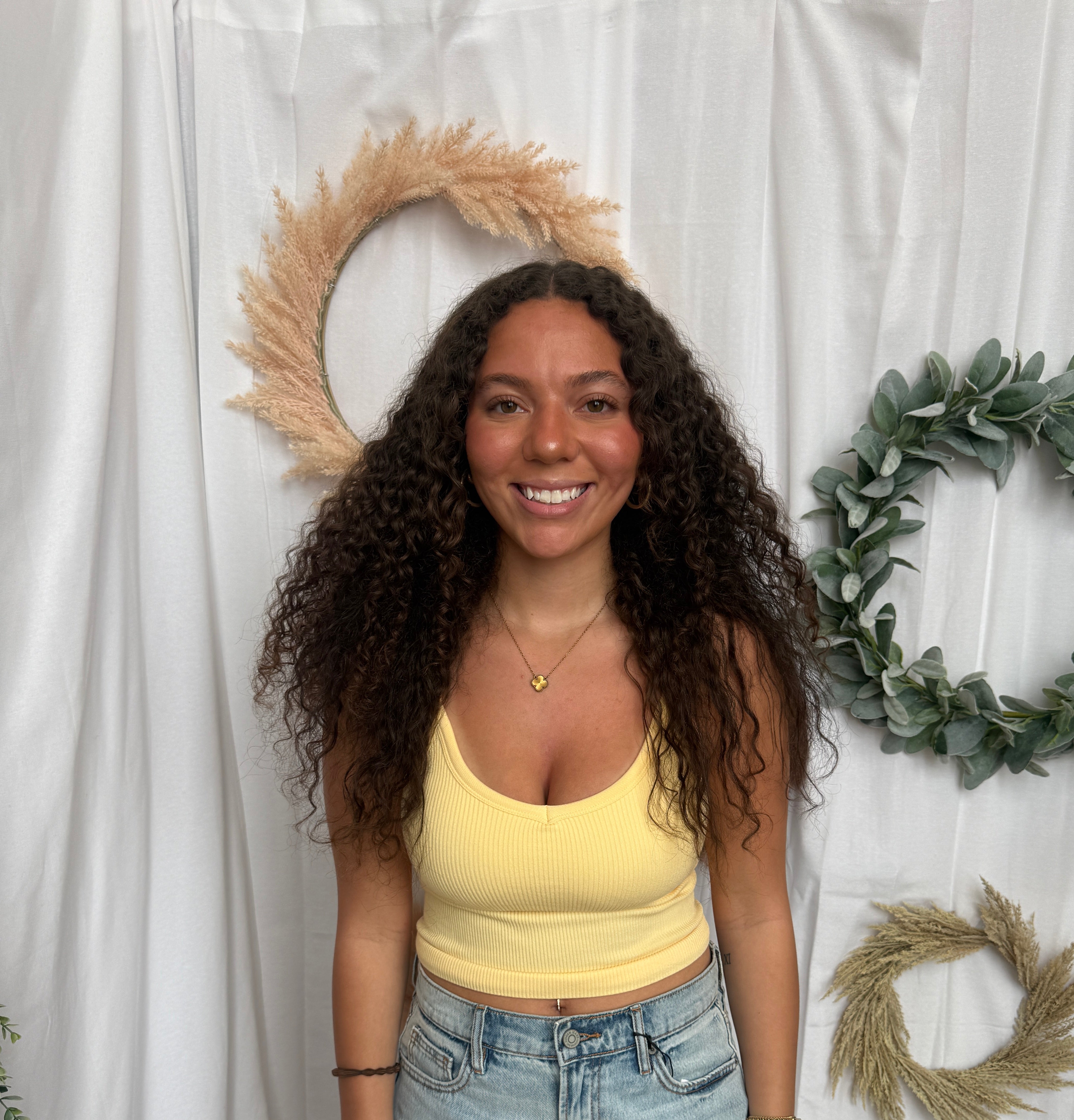 Ribbed V Neck Cami Bra-Yellow-Bralettes-by together-The Silo Boutique, Women's Fashion Boutique Located in Warren and Grand Forks North Dakota