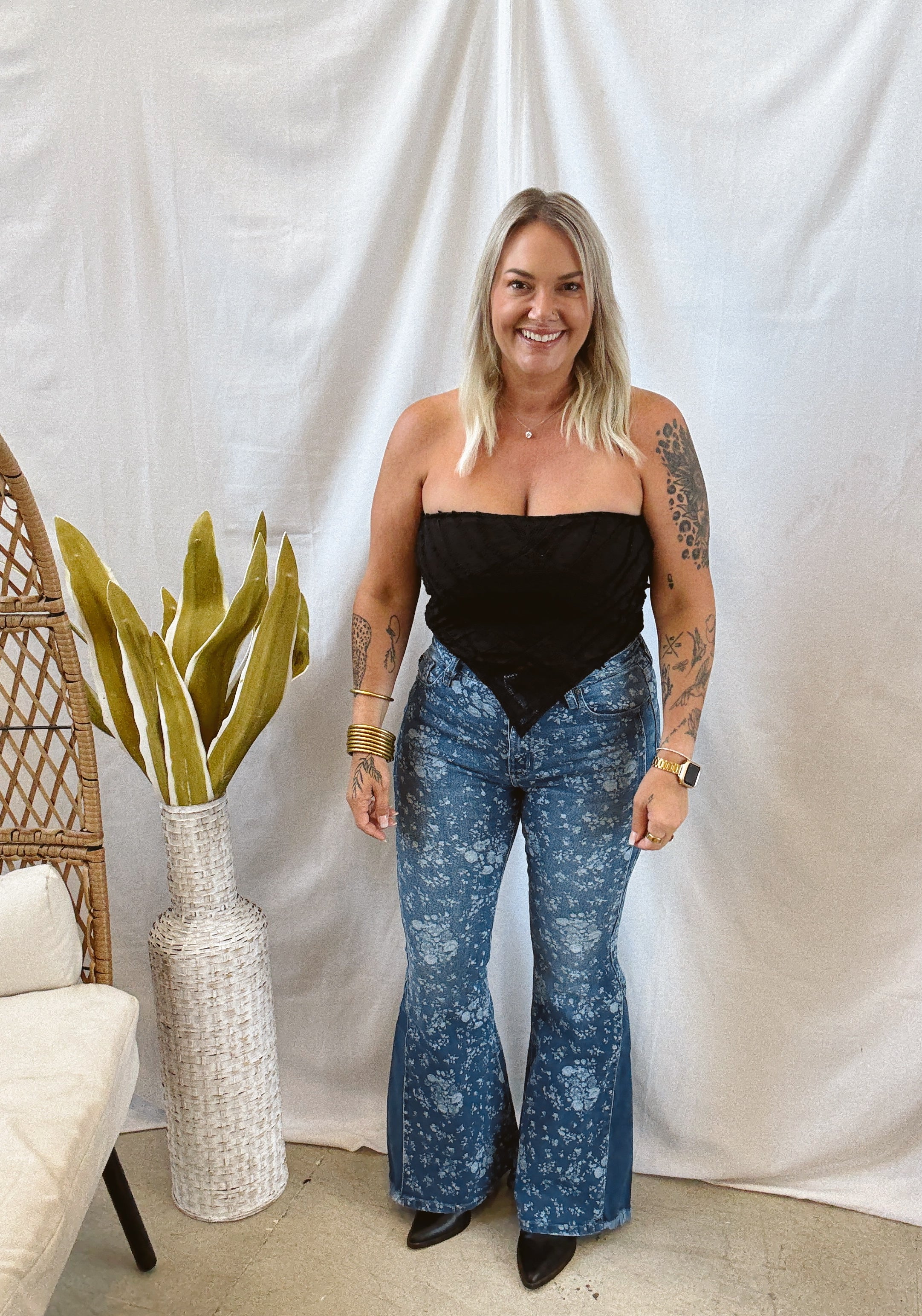 Boho Lace Strapless Top-Black-Tank Tops-wisteria lane-The Silo Boutique, Women's Fashion Boutique Located in Warren and Grand Forks North Dakota