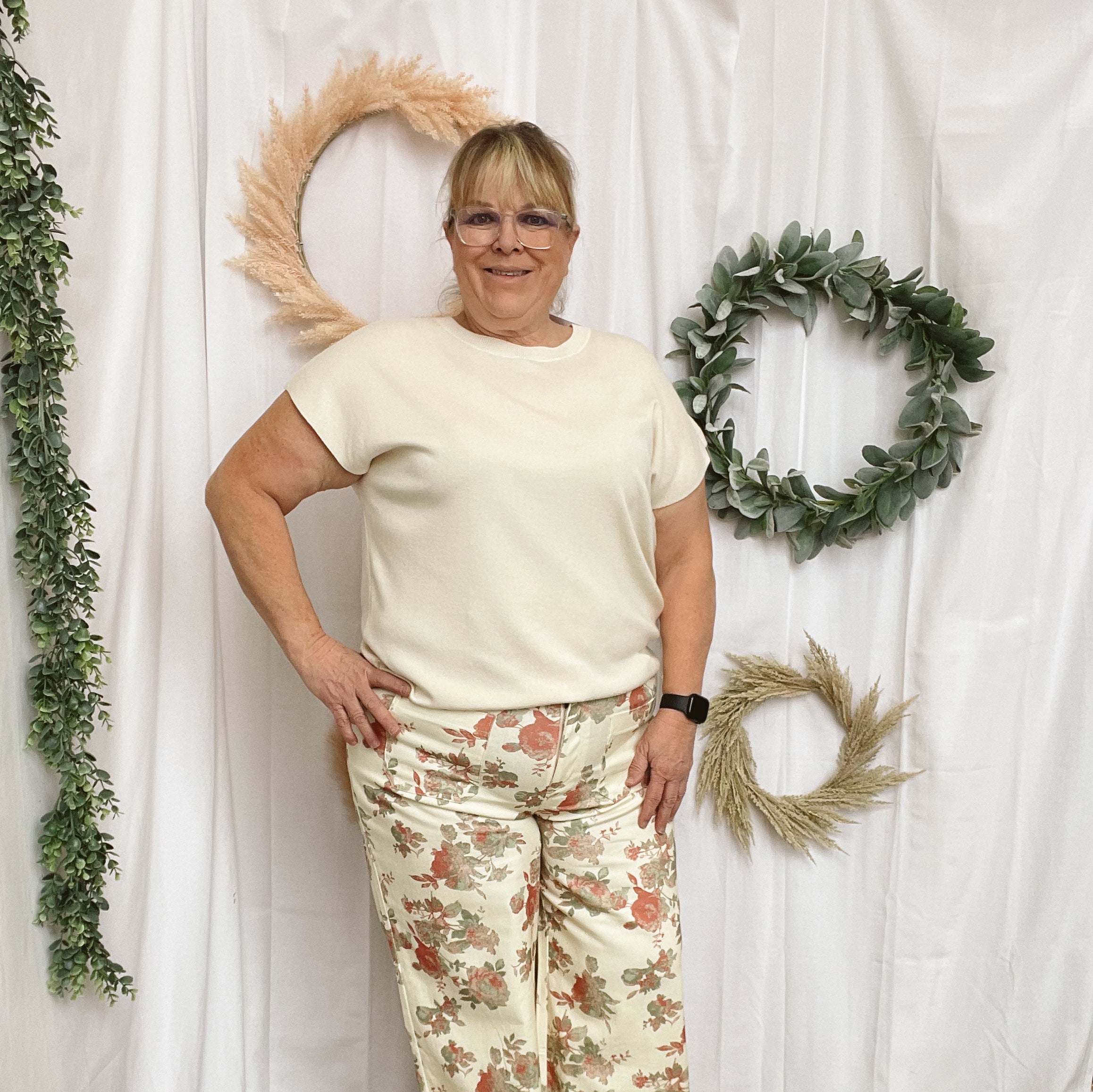 Everly Short Sleeve Lightweight Sweater-Ivory-Short Sleeve Tops-entro-The Silo Boutique, Women's Fashion Boutique Located in Warren and Grand Forks North Dakota