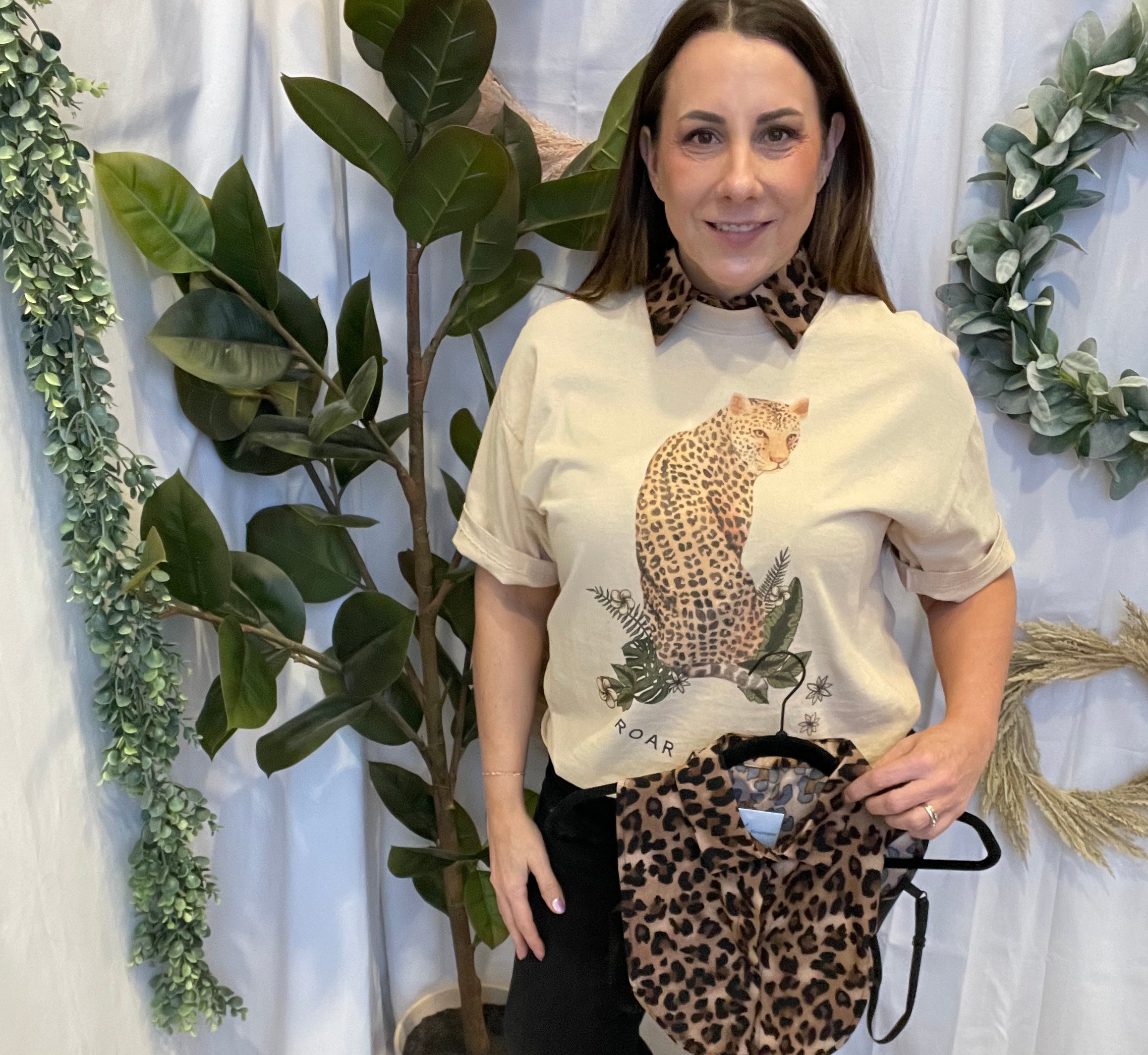 Corporate Collar-Leopard-Short Sleeve Tops-Summer Tees-The Silo Boutique, Women's Fashion Boutique Located in Warren and Grand Forks North Dakota