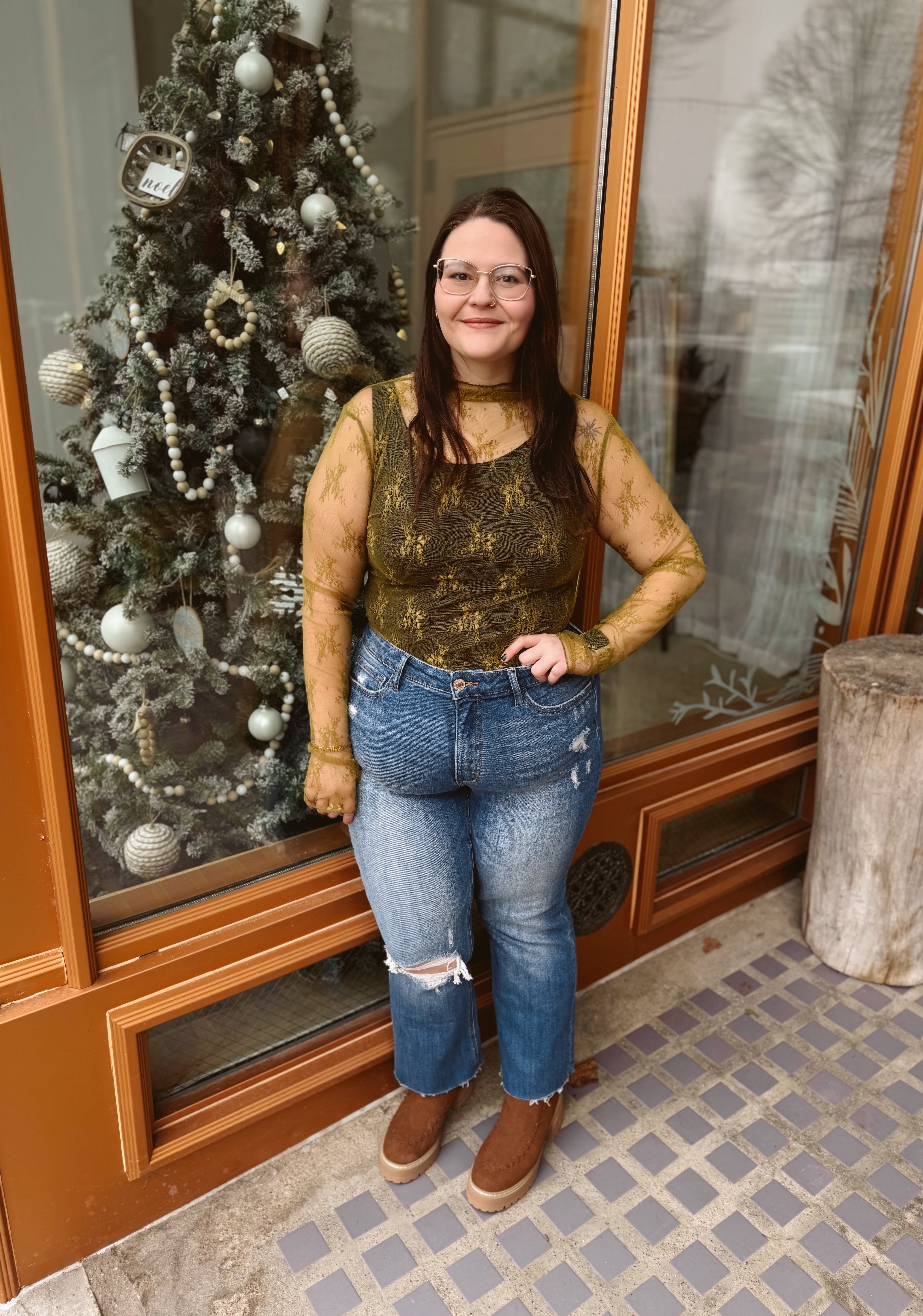 So Sweet Lace Long Sleeve Top-Long Sleeve Tops-sweet genisis-The Silo Boutique, Women's Fashion Boutique Located in Warren and Grand Forks North Dakota