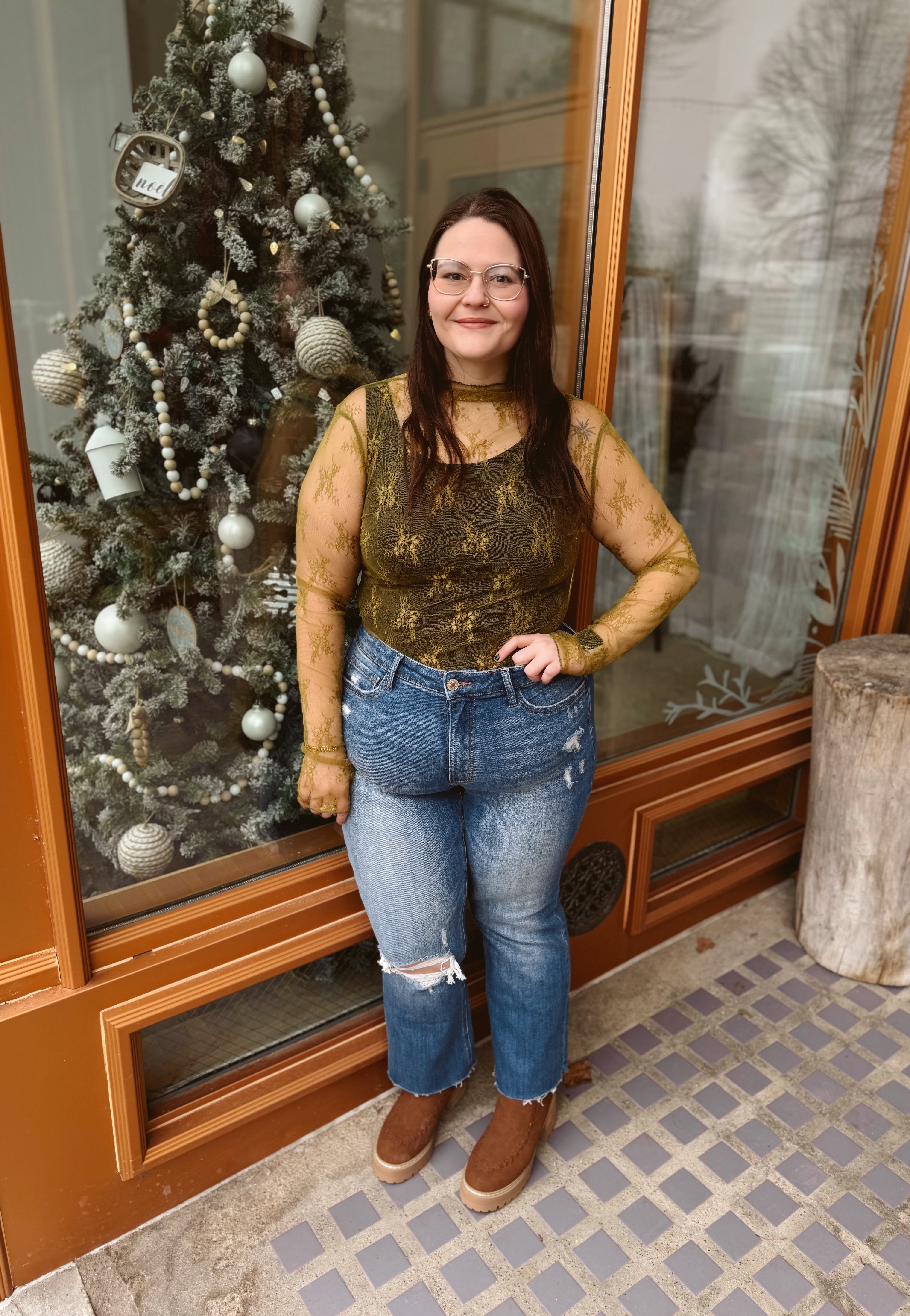 So Sweet Lace Long Sleeve Top-Long Sleeve Tops-sweet genisis-The Silo Boutique, Women's Fashion Boutique Located in Warren and Grand Forks North Dakota