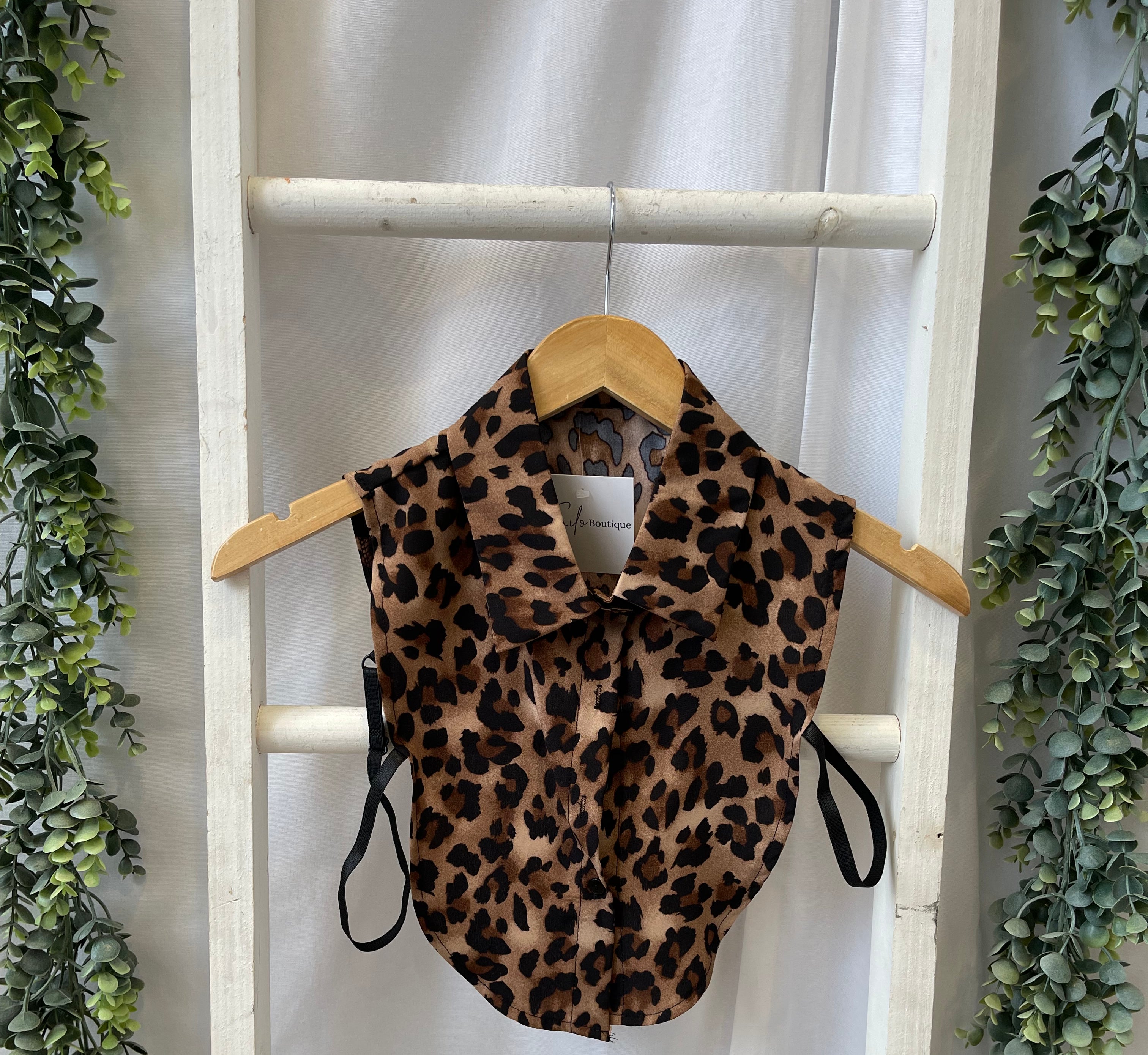 Corporate Collar-Leopard-Short Sleeve Tops-Summer Tees-The Silo Boutique, Women's Fashion Boutique Located in Warren and Grand Forks North Dakota