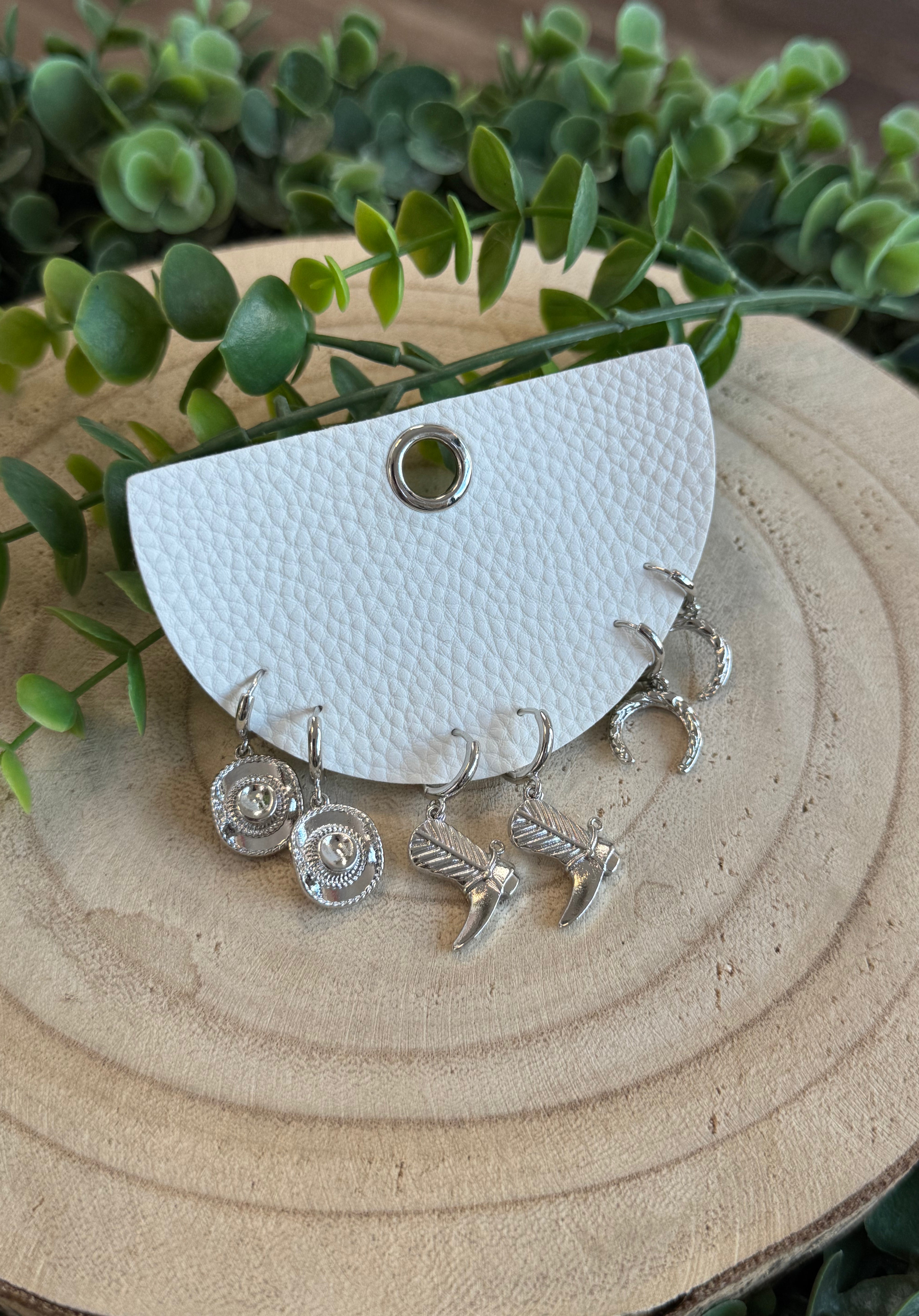 3 Pair Giddy Up Earrings-Earrings-Fame-The Silo Boutique, Women's Fashion Boutique Located in Warren and Grand Forks North Dakota