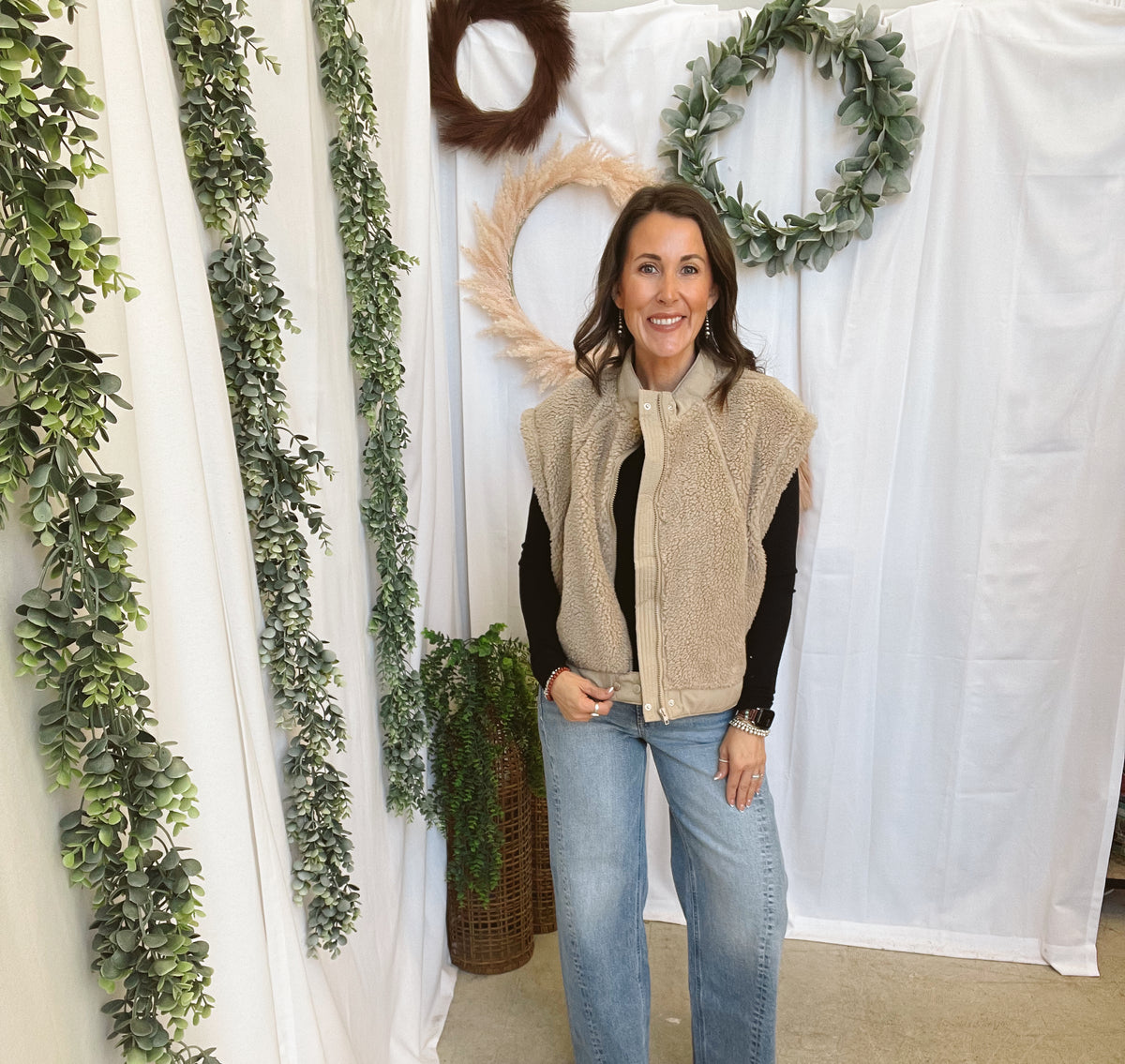 Sherpa Stand Collar Vest-Mocha-Vests-hyfve-The Silo Boutique, Women's Fashion Boutique Located in Warren and Grand Forks North Dakota
