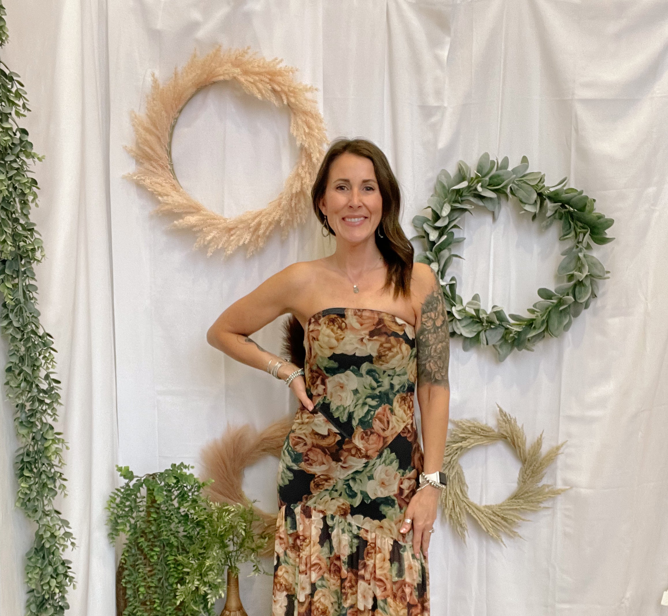 Floral Sheer Mesh Dress-Dresses-promesa-The Silo Boutique, Women's Fashion Boutique Located in Warren and Grand Forks North Dakota