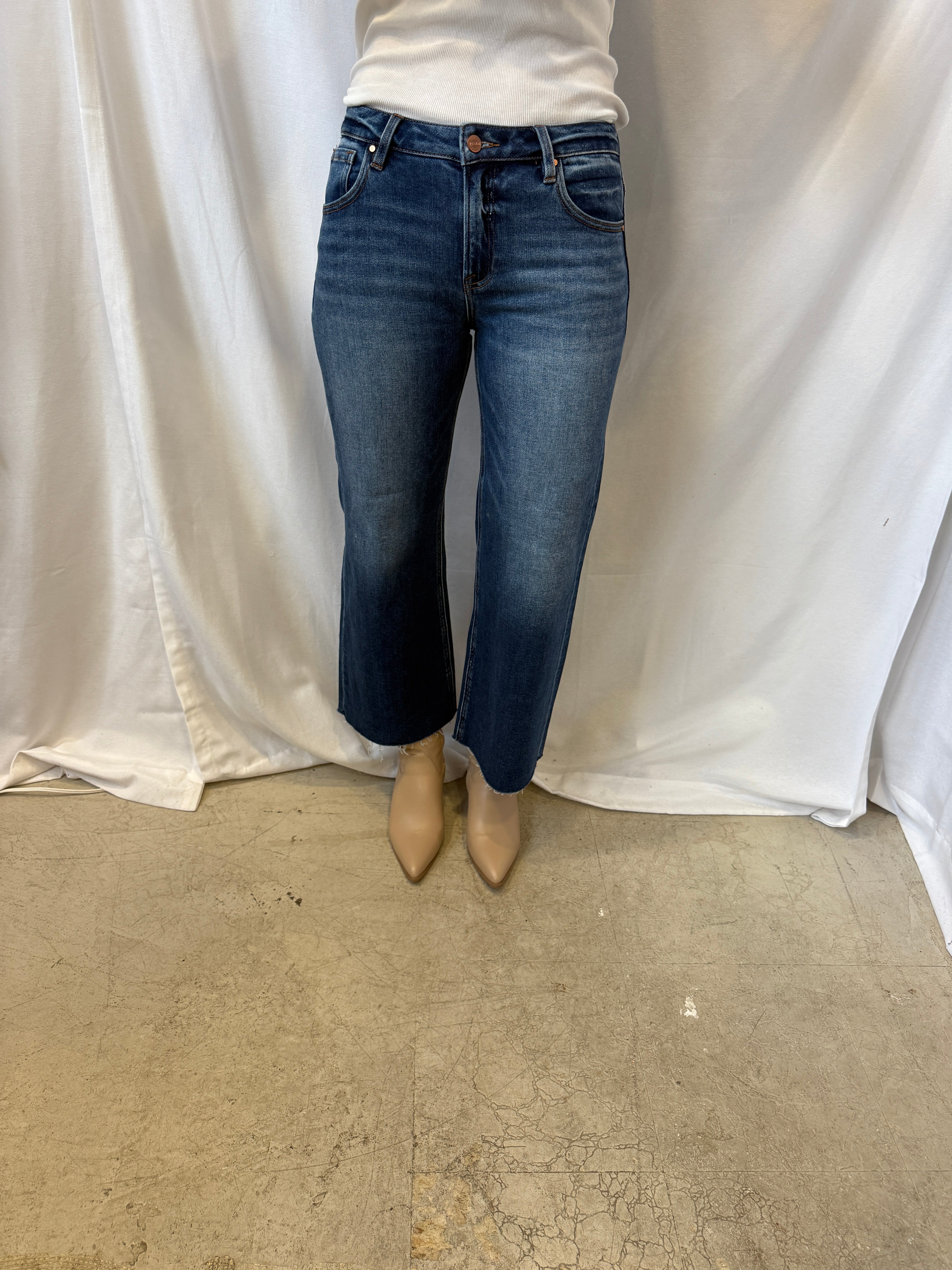 Risen Raw Hem Crop Jeans-Jeans-risen-The Silo Boutique, Women's Fashion Boutique Located in Warren and Grand Forks North Dakota