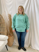 Zen Waffle Knit Long Sleeve Top-Kelly Green-Long Sleeve Tops-Zenana-The Silo Boutique, Women's Fashion Boutique Located in Warren and Grand Forks North Dakota
