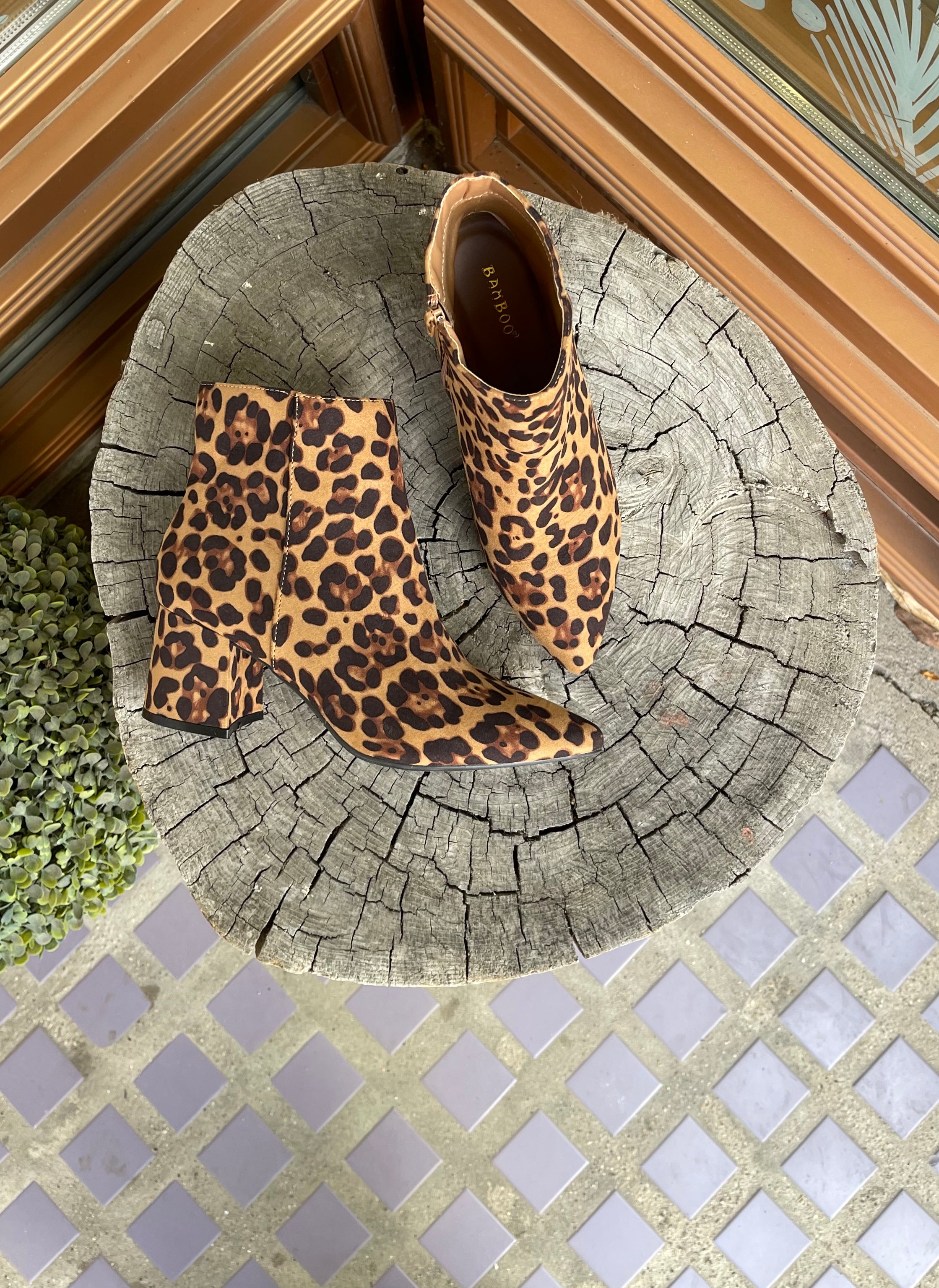Bamboo Mode Leopard Bootie-Final Sale-Boots-bamboo-The Silo Boutique, Women's Fashion Boutique Located in Warren and Grand Forks North Dakota