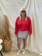 Black and White Check Skort-Shorts-mittoshop-The Silo Boutique, Women's Fashion Boutique Located in Warren and Grand Forks North Dakota